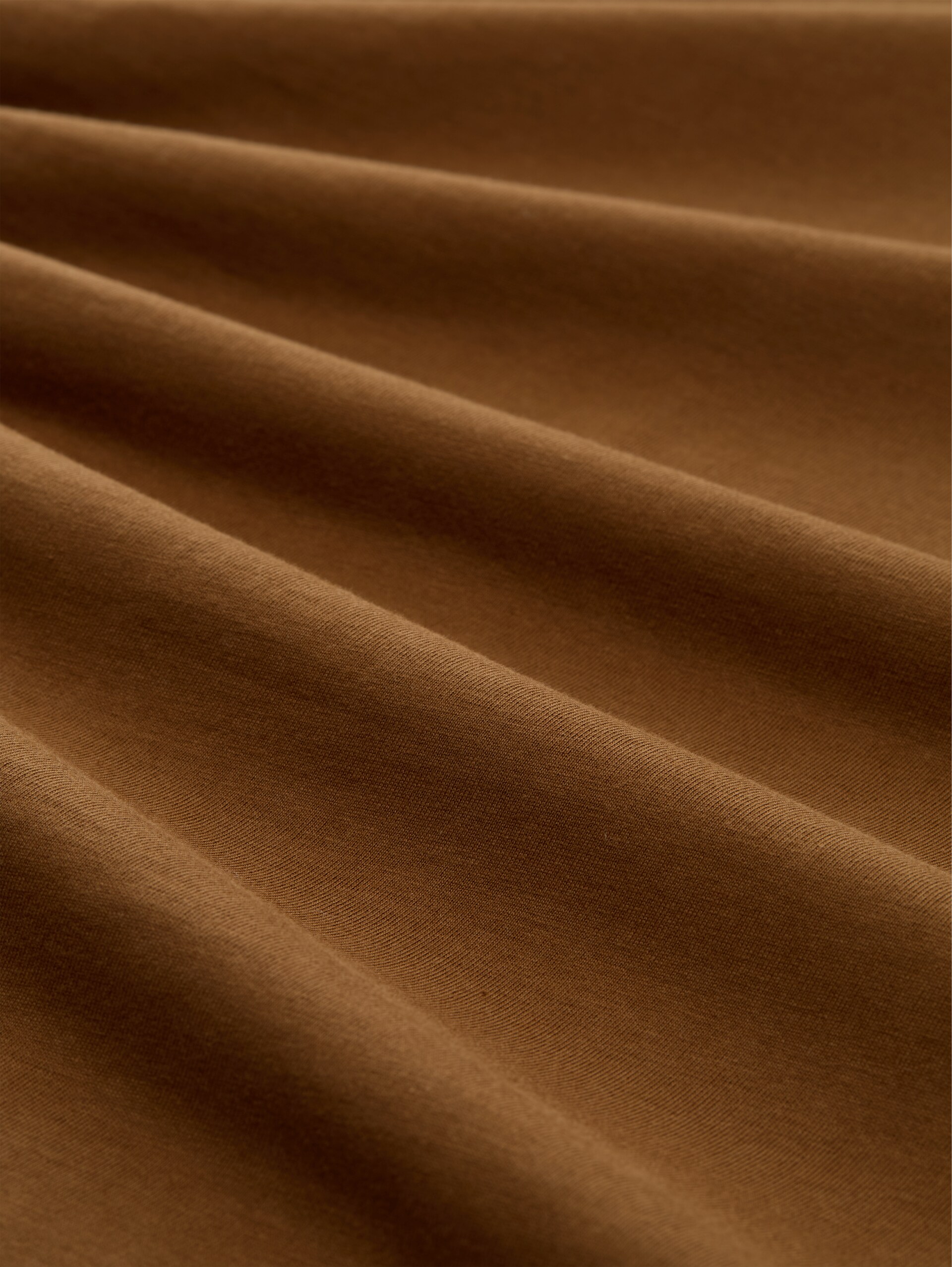 Basic Langarmshirt aus Baumwolle - Golden Clay - Material-Ansicht