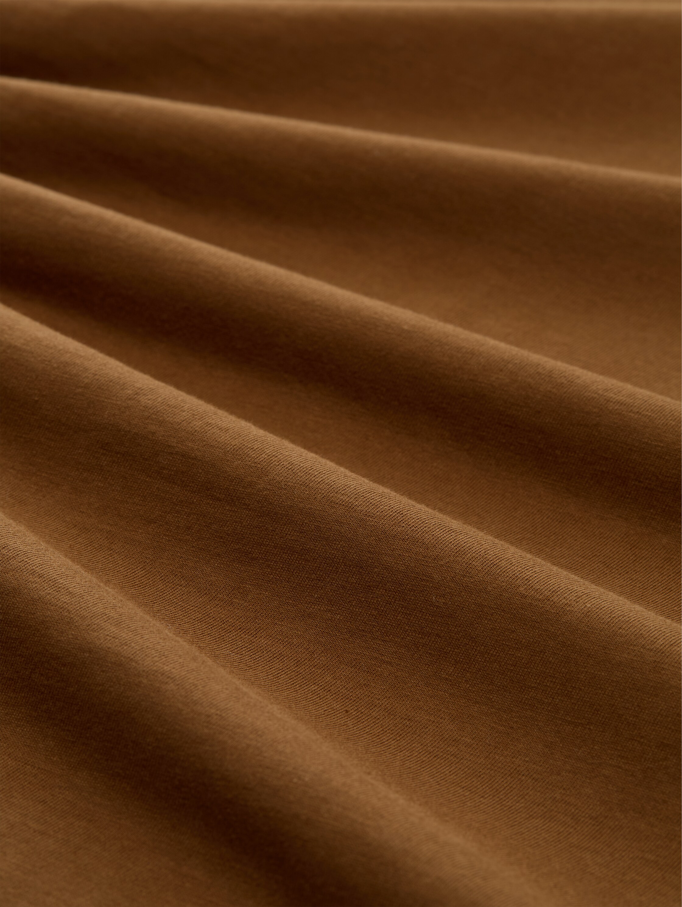 Basic Langarmshirt aus Baumwolle - Golden Clay - Material-Ansicht