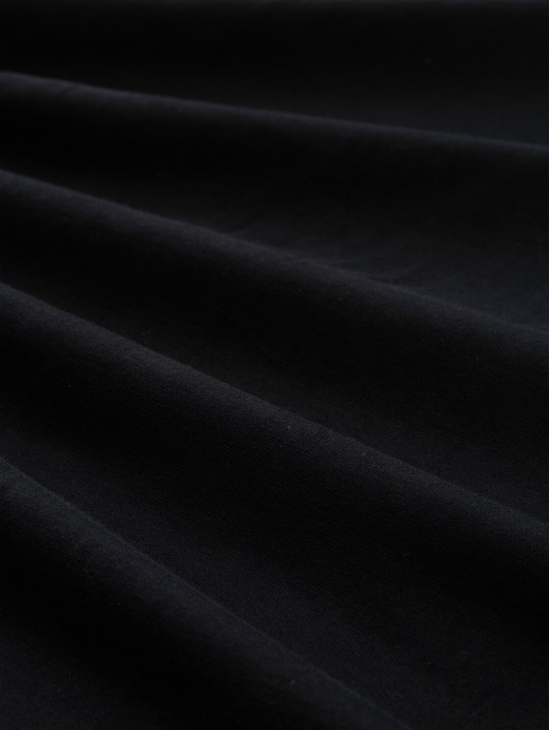 Basic Langarmshirt aus Baumwolle - Black - Material-Ansicht