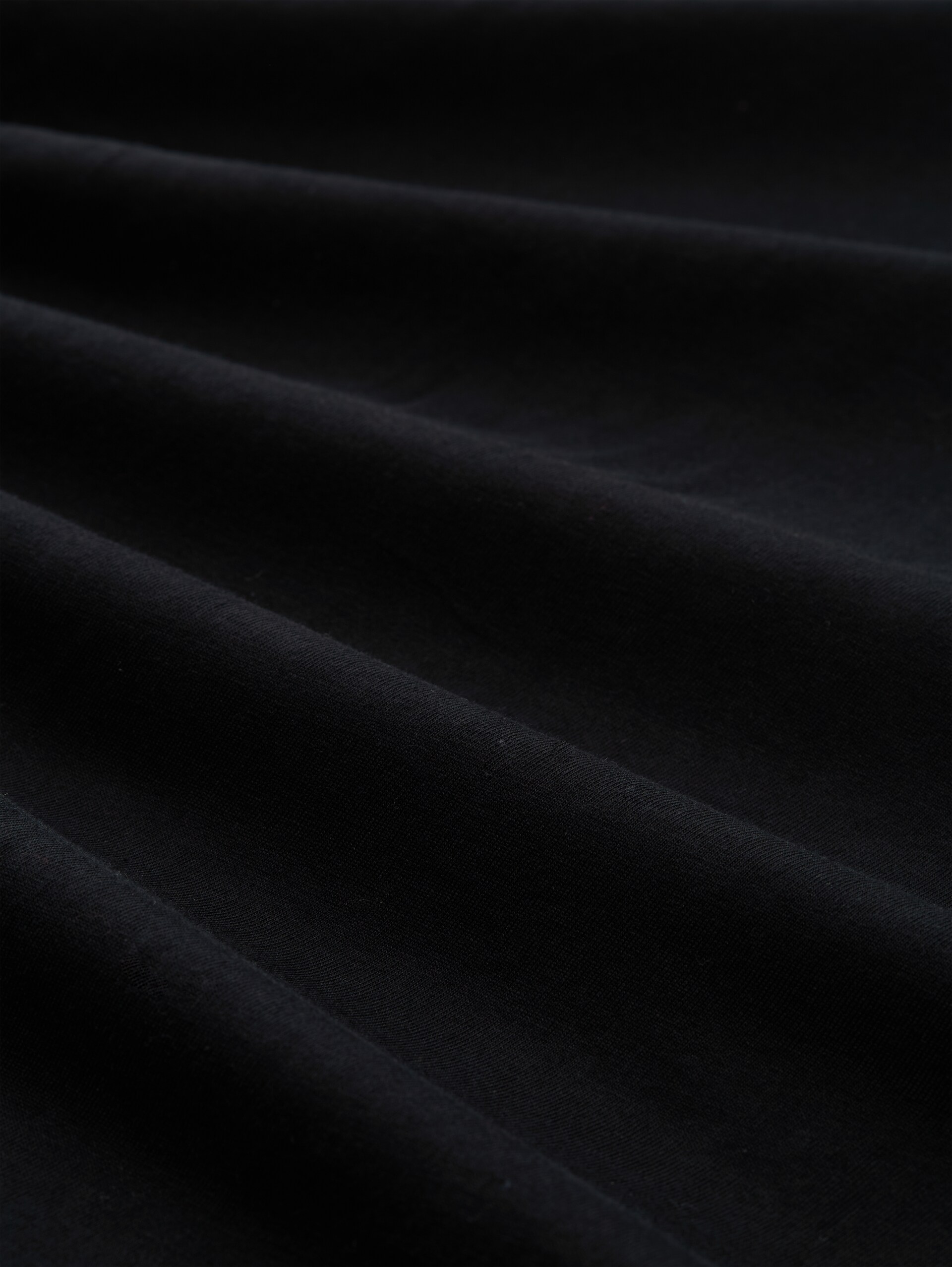 Basic Langarmshirt aus Baumwolle - Black - Material-Ansicht