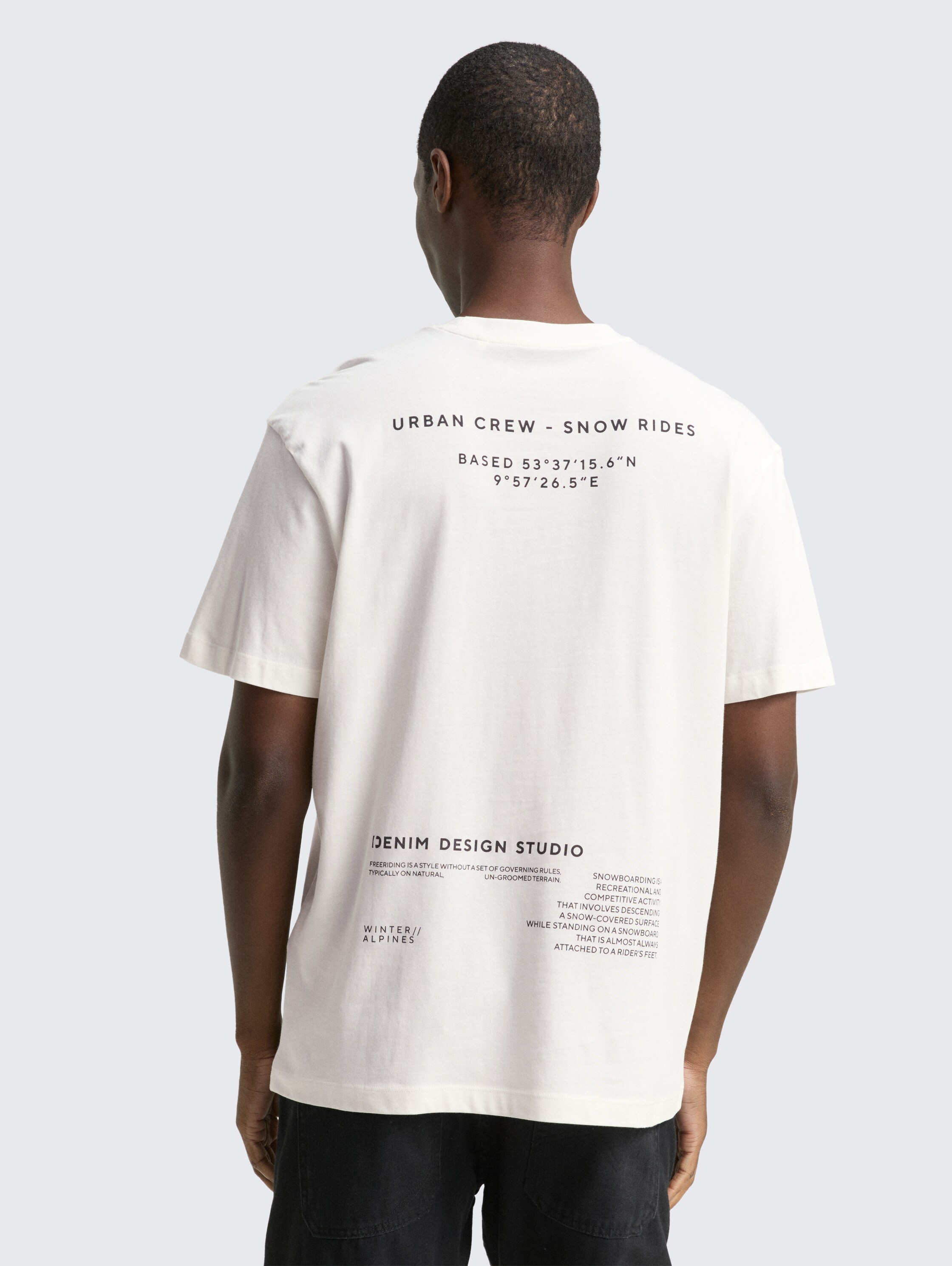 Relaxed Fit T-Shirt mit Print - wool_white - 