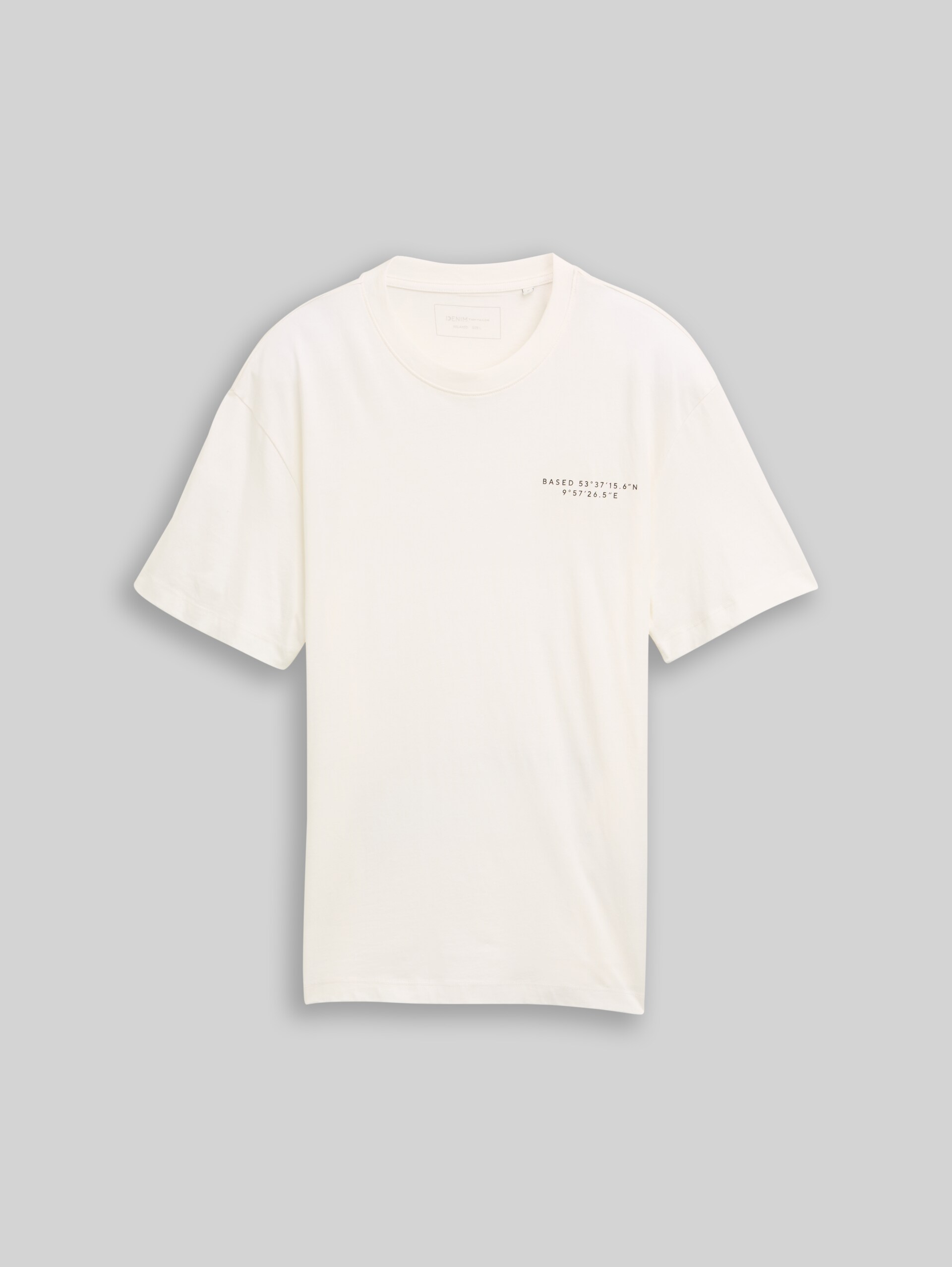 Relaxed fit T-shirt with print - Wool White - Front product view