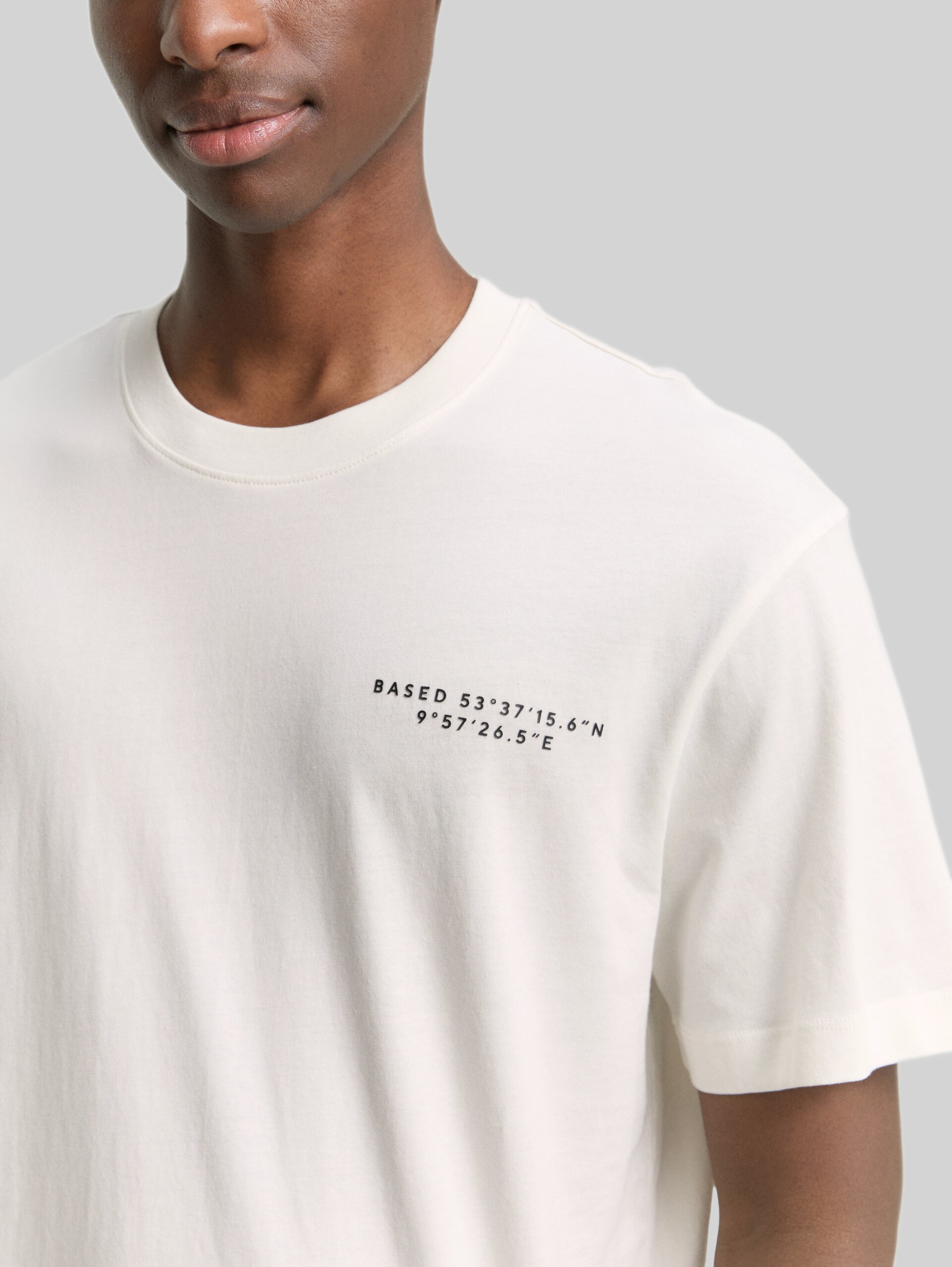 Relaxed fit T-shirt with print - Wool White - Detail model view