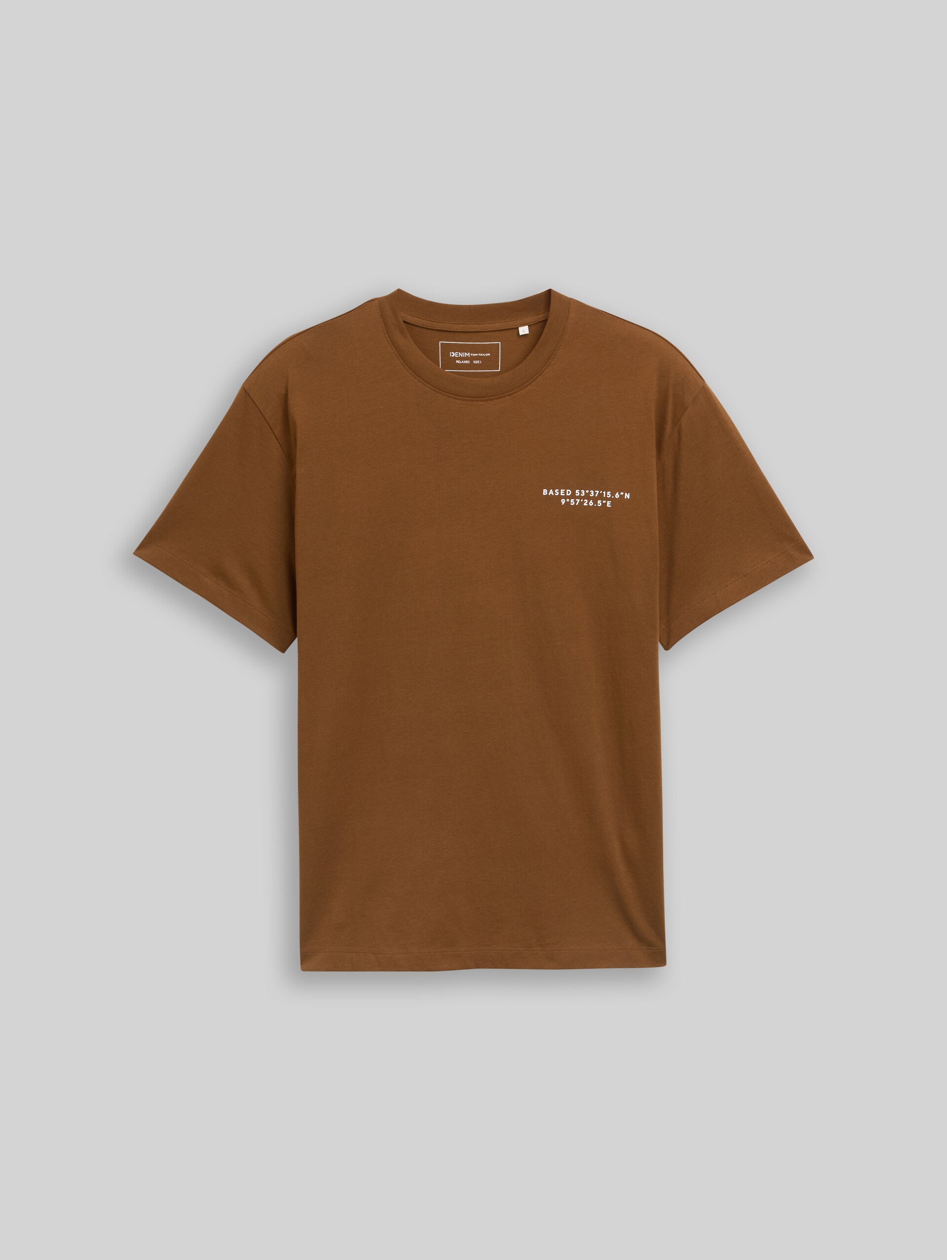 Relaxed fit T-shirt with print - Golden Clay - Front product view