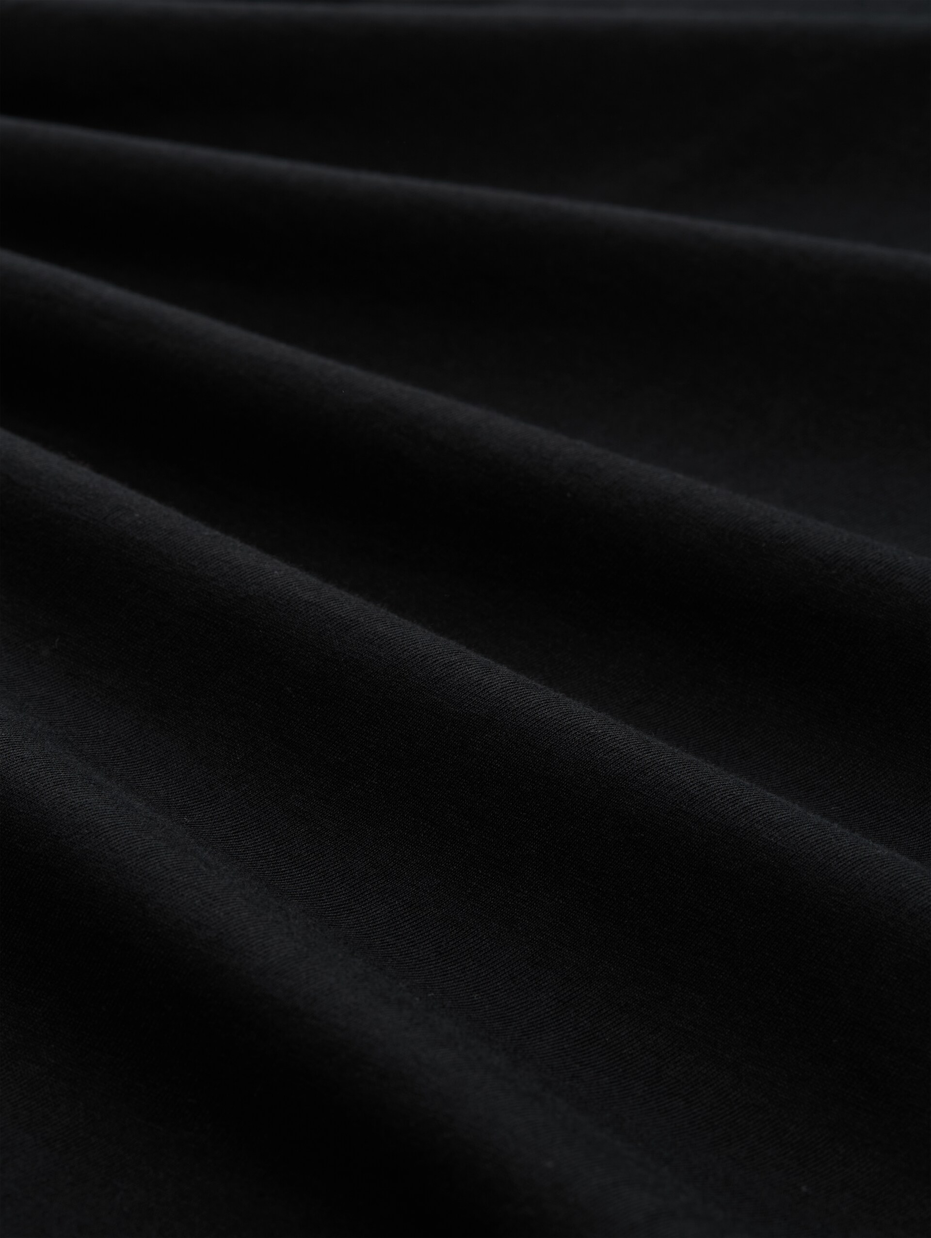 Relaxed Fit T-Shirt mit Print - Black - Material-Ansicht