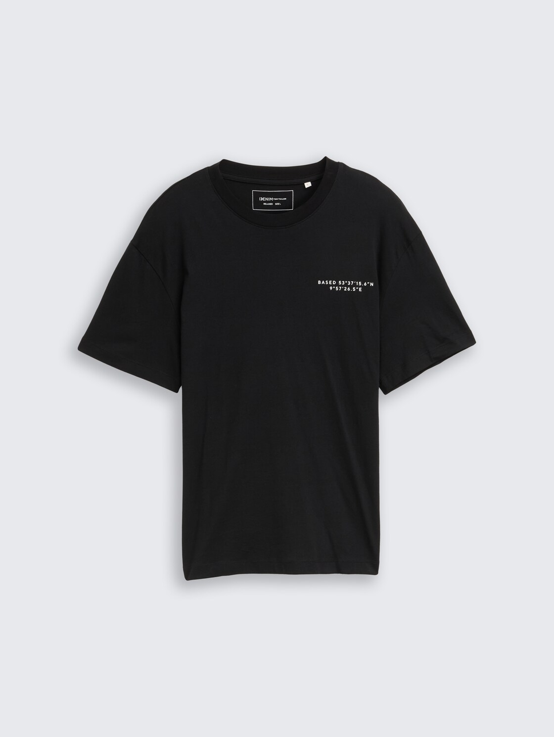 Relaxed Fit T-Shirt mit Print - Black - Vorder-Produkt-Ansicht