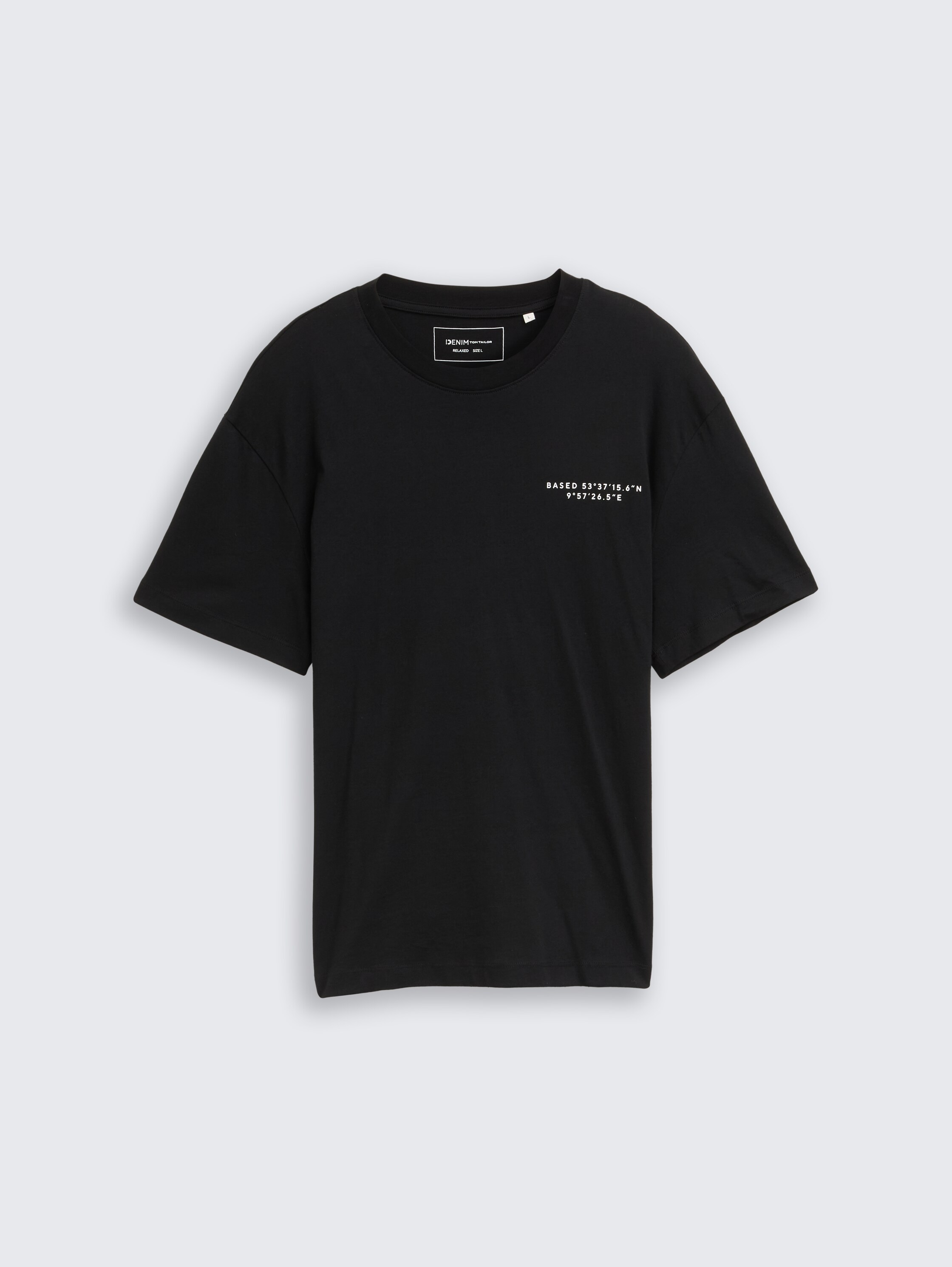 Relaxed Fit T-Shirt mit Print - Black - Vorder-Produkt-Ansicht