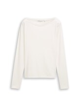 Nicht ausgewählt, Slim Fit Langarmshirt mit U-Boot-Ausschnitt von , weiß