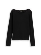 Nicht ausgewählt, Slim Fit Langarmshirt mit U-Boot-Ausschnitt von , schwarz