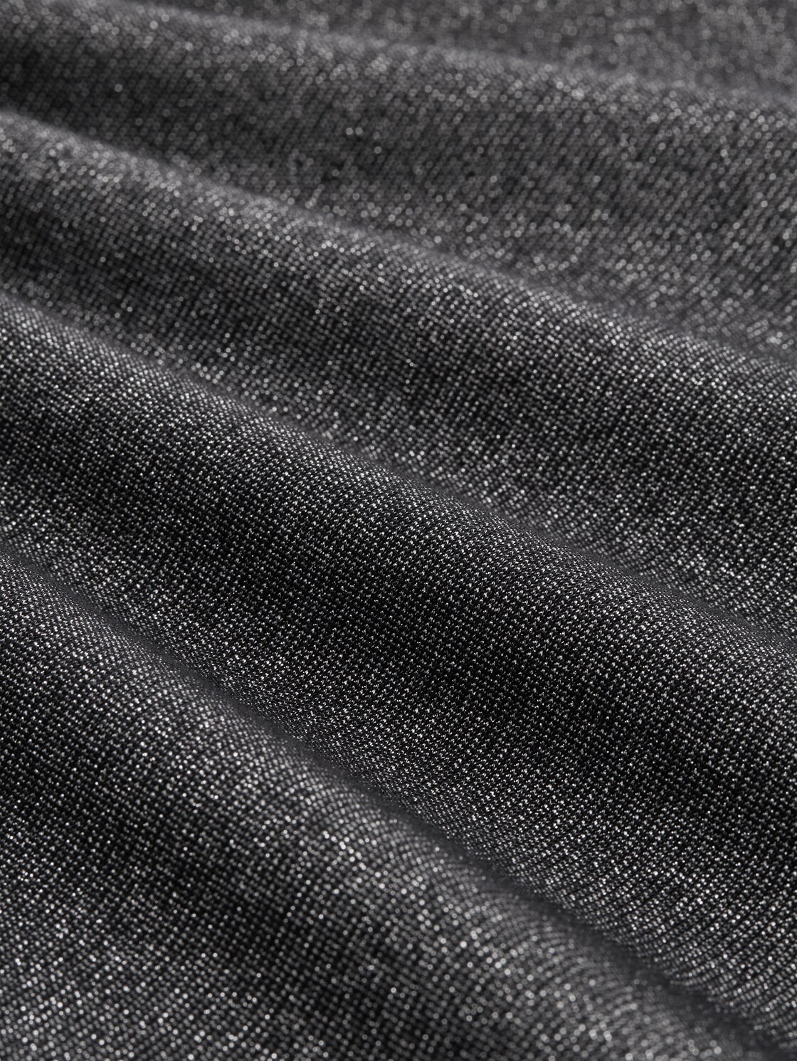 Slim Fit Top mit Glitzer-Effekt - black glitter - Material-Ansicht
