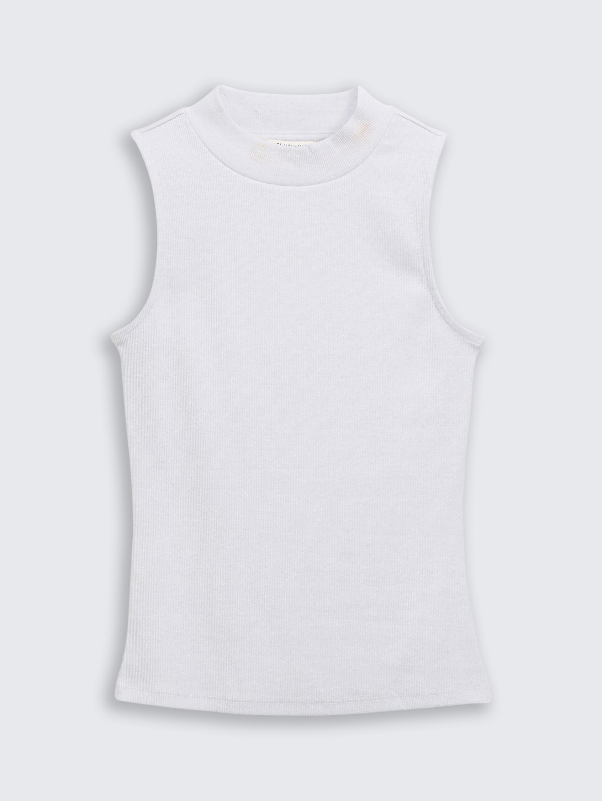 Slim Fit Top mit Glitzer-Effekt - white glitter - Vorder-Produkt-Ansicht