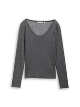 Nicht ausgewählt, Slim Fit Langarmshirt mit Glitzer-Effekt von , schwarz