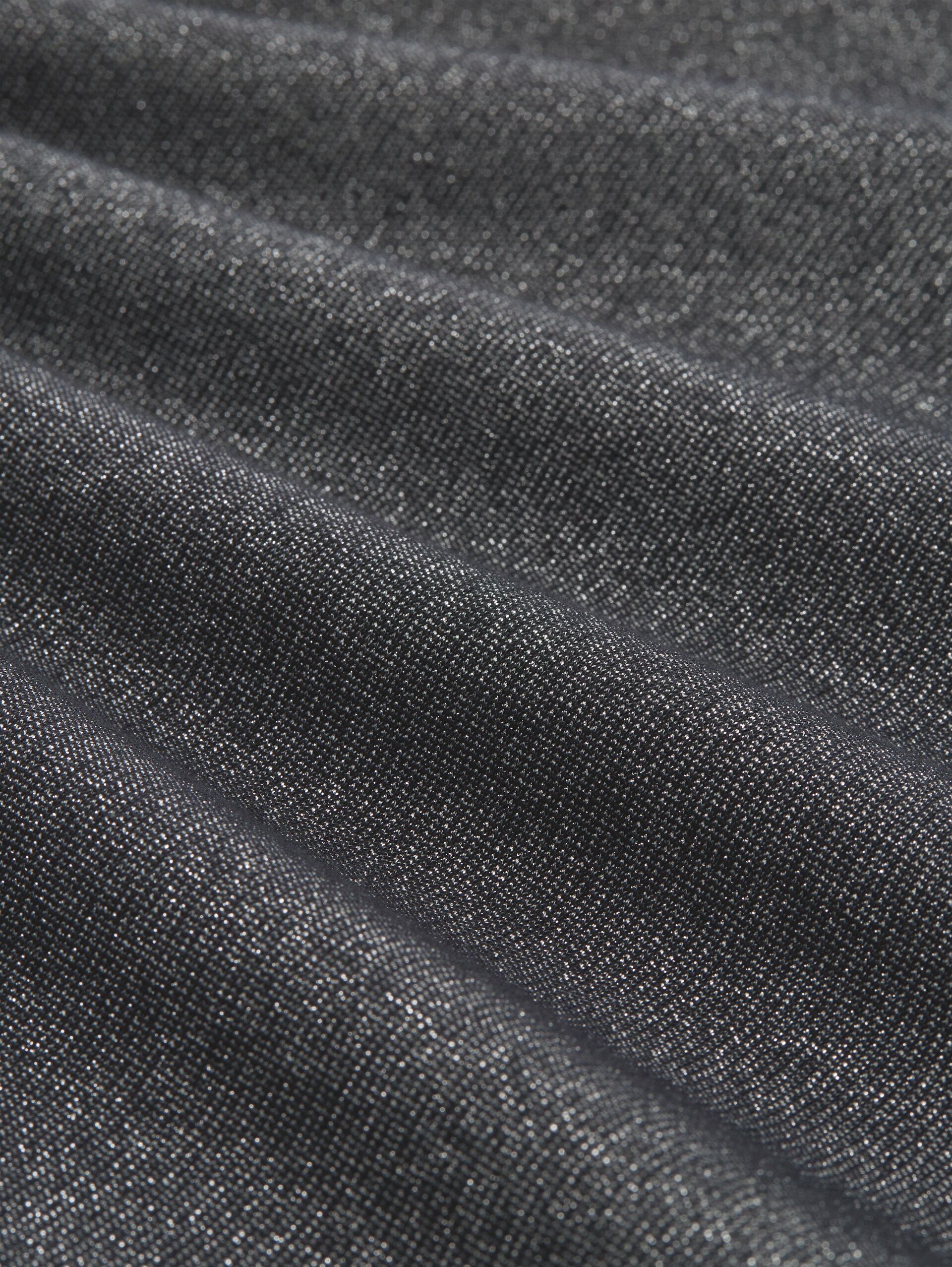 Slim Fit Langarmshirt mit Glitzer-Effekt - black glitter - Material-Ansicht