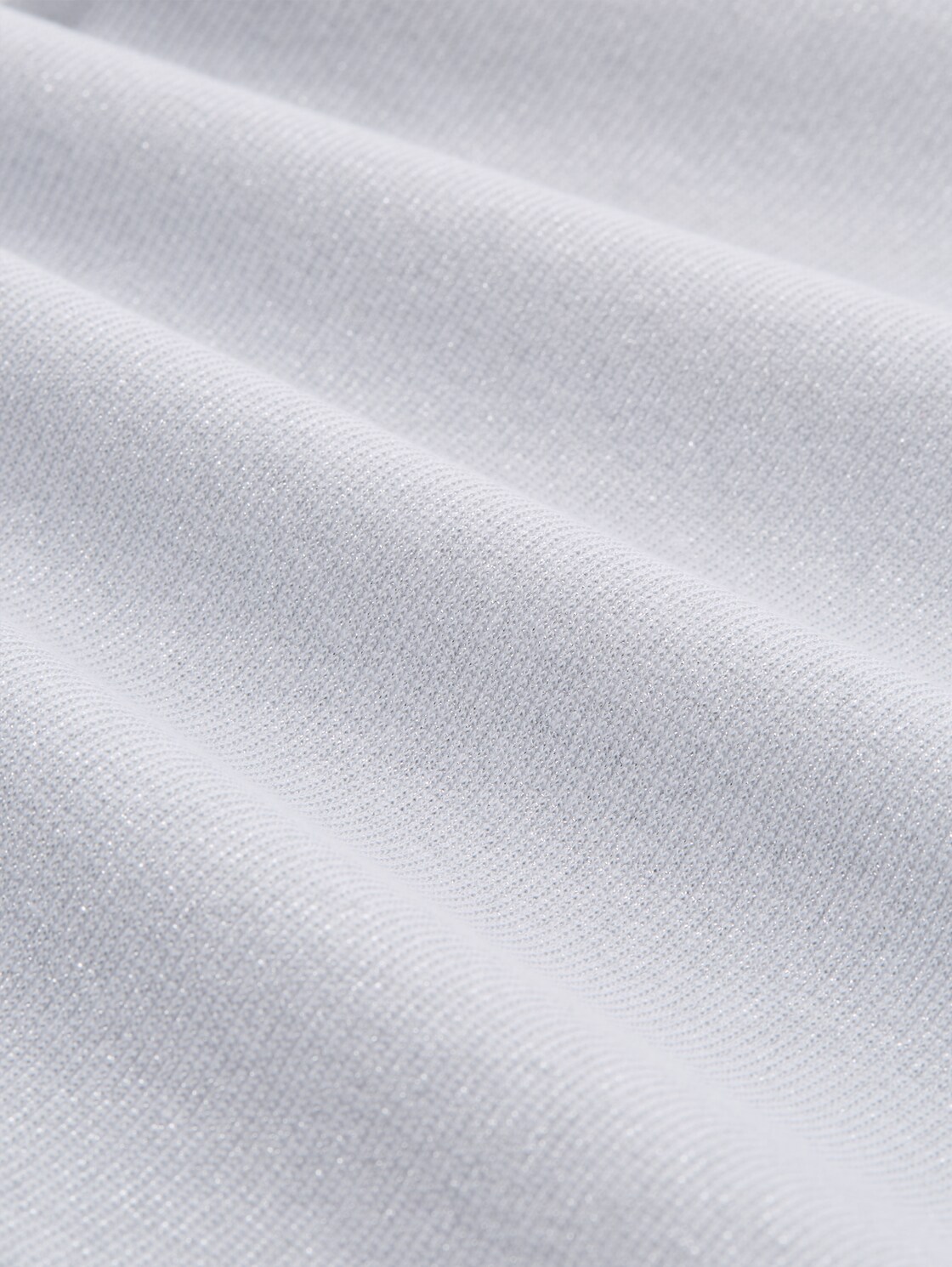 Slim Fit Langarmshirt mit Glitzer-Effekt - white glitter - Material-Ansicht