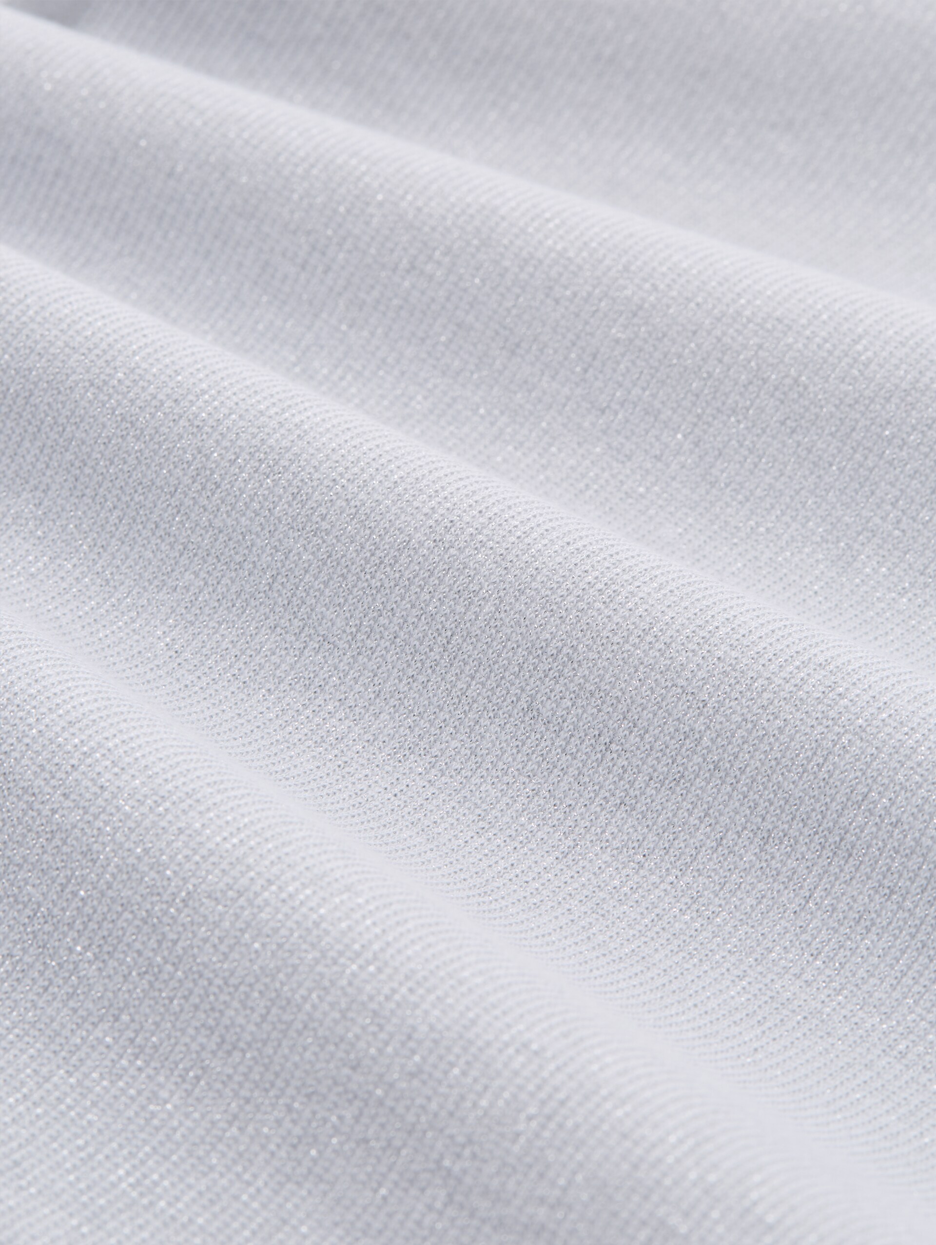 Slim Fit Langarmshirt mit Glitzer-Effekt - white glitter - Material-Ansicht