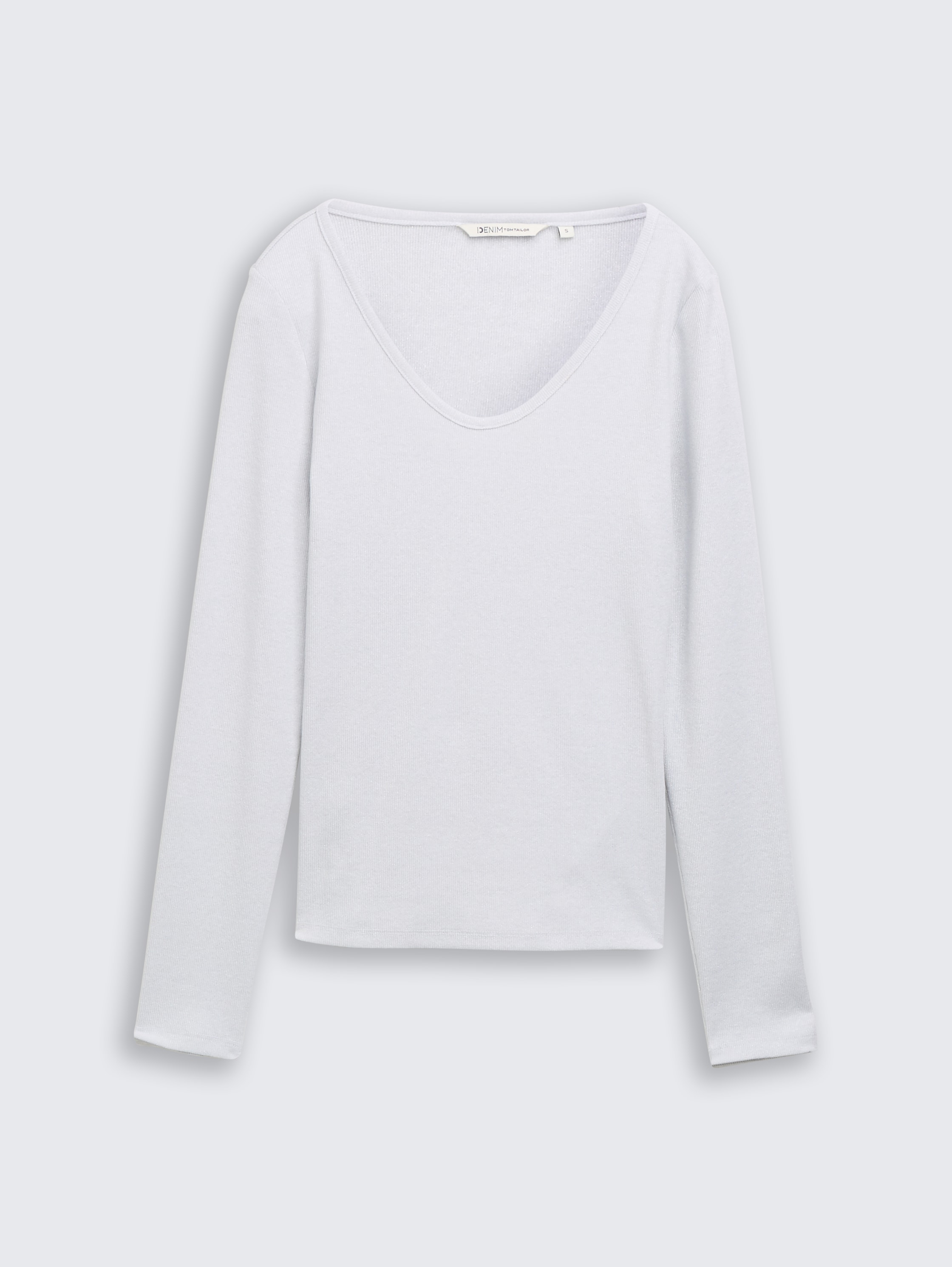 Slim fit shirt met lange mouwen en glittereffect - white_glitter - 