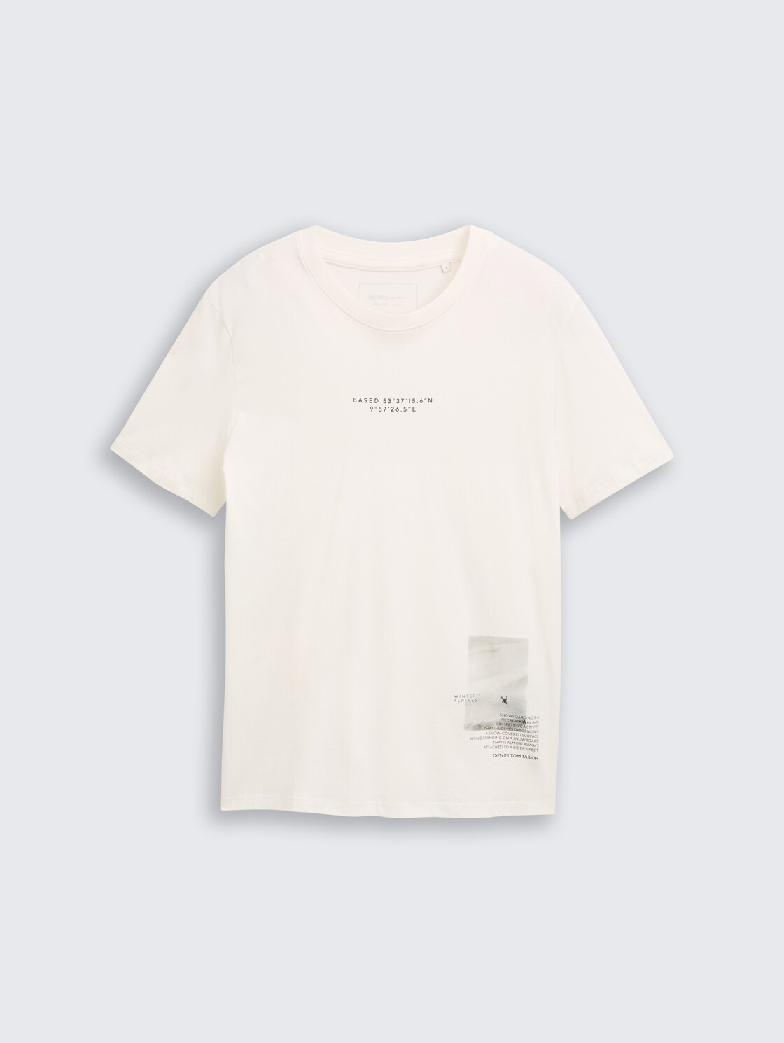 T-Shirt mit Foto-Print - Wool White - Vorder-Produkt-Ansicht