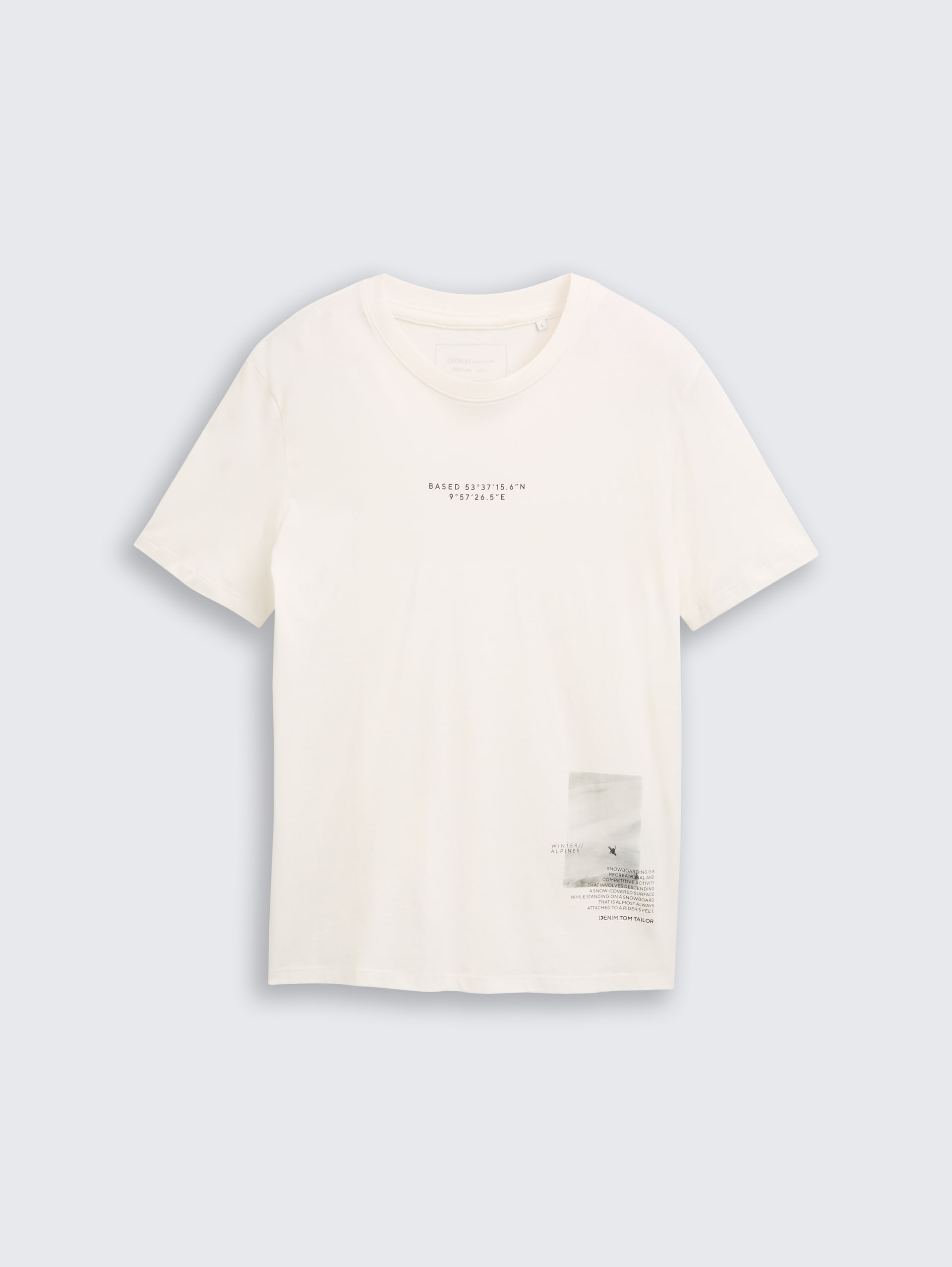 T-Shirt mit Foto-Print - Wool White - Vorder-Produkt-Ansicht