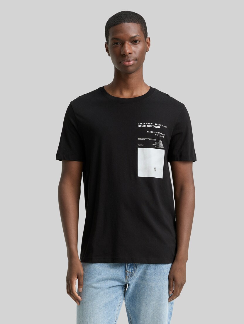 T-Shirt mit Foto-Print von Denim Male, Black