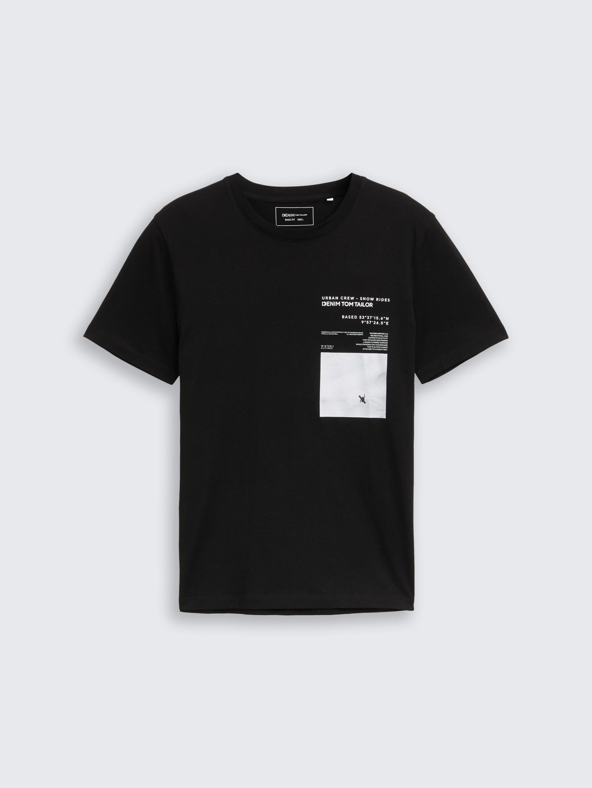 T-Shirt mit Foto-Print - Black - Vorder-Produkt-Ansicht