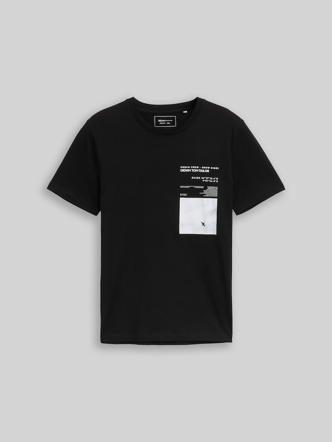 T-shirt met fotoprint door Denim Male, Black