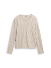 Sélectionné, T-shirt slim fit à manches longues avec patte de boutonnage décorative par Tom Tailor, beige