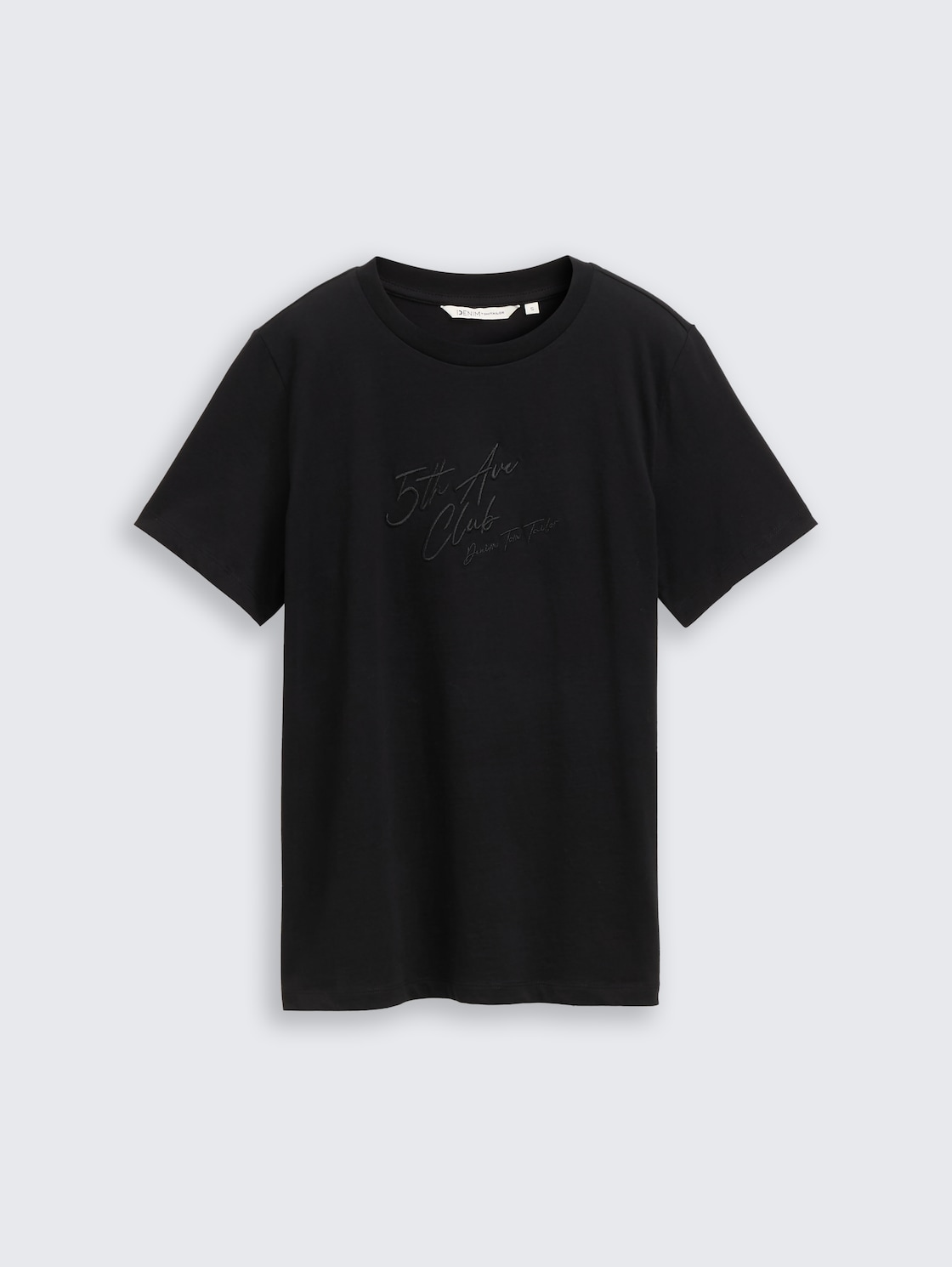 Loose Fit T-Shirt mit Glitzer-Stickerei - deep black - Vorder-Produkt-Ansicht