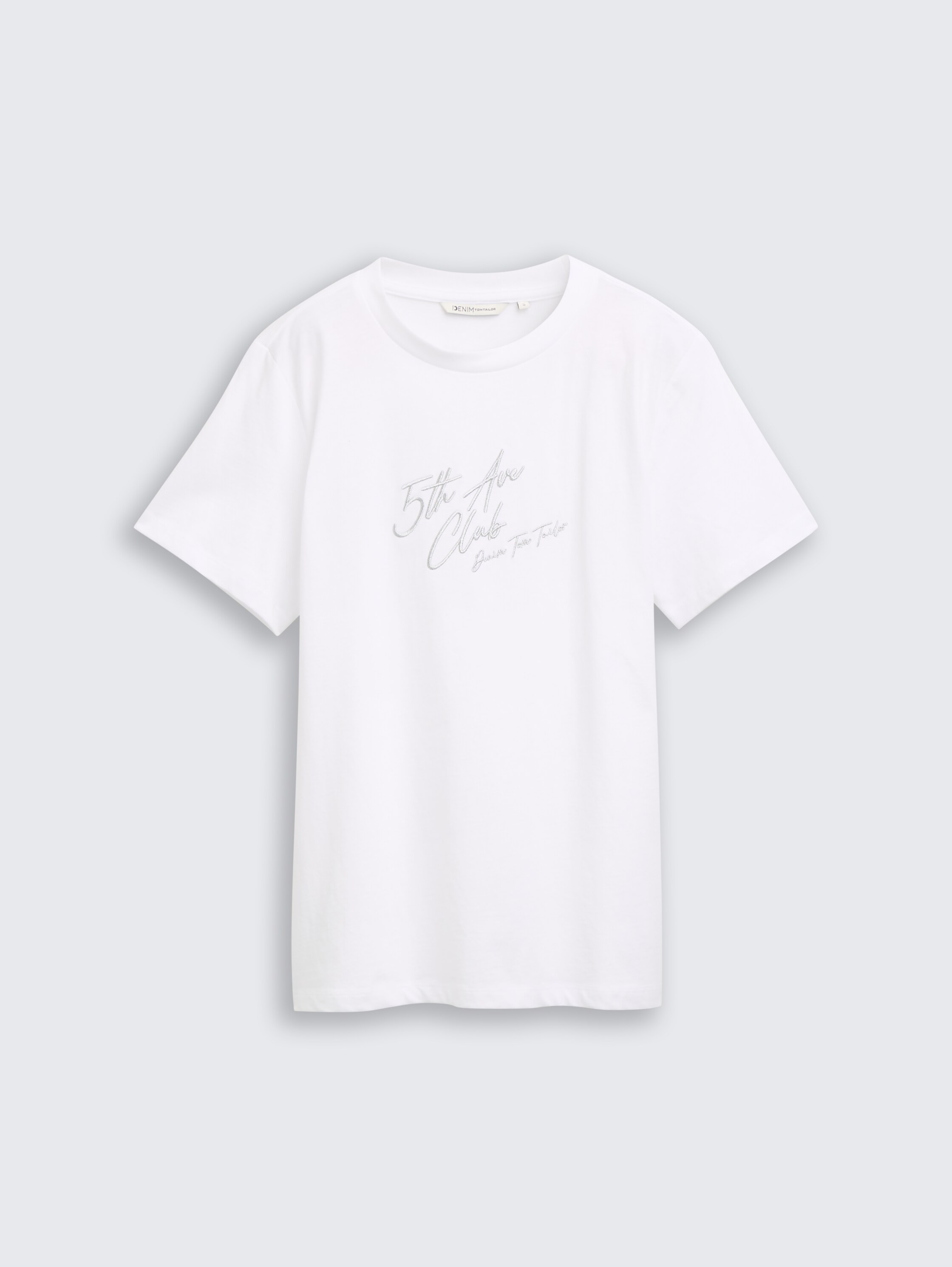 Loose fit T-shirt met glitterborduursel - white - 