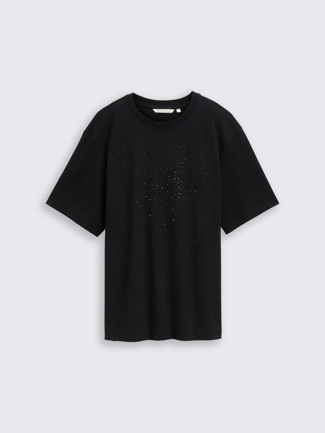 Oversize T-Shirt mit Strasssteinen - deep black - Vorder-Produkt-Ansicht