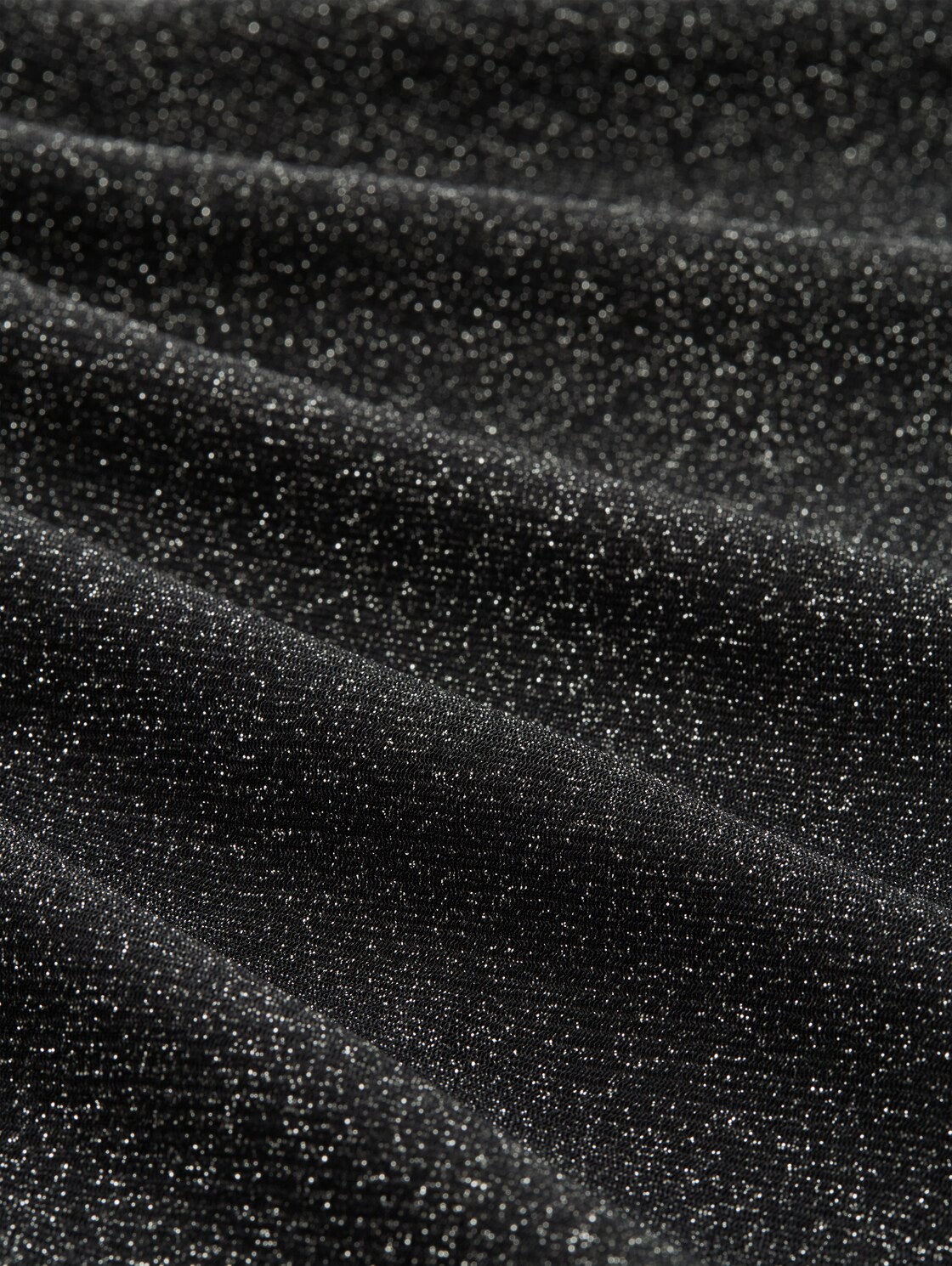 Mesh Langarmshirt mit Glitzer-Effekt - black with silver - Material-Ansicht