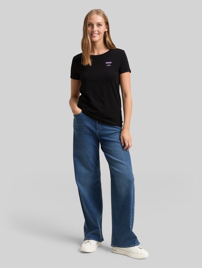 T-Shirt mit Print von Denim Female, deep black