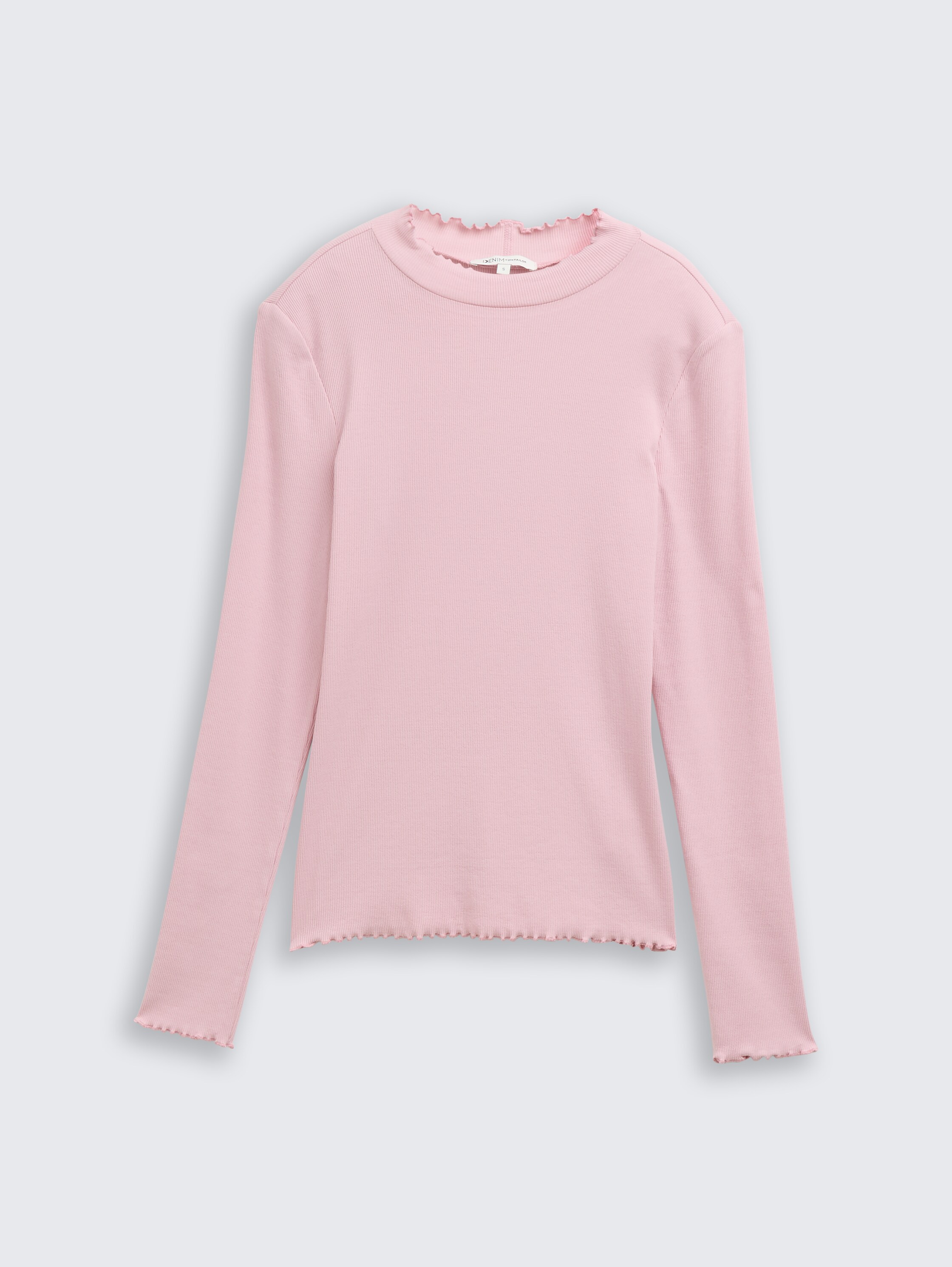 Slim fit long-sleeved shirt with ribbed texture - soft_mauve_rose - 