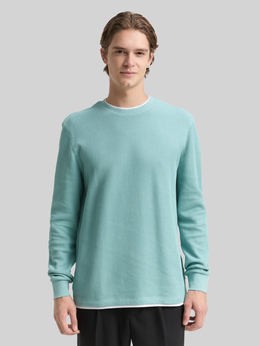 Langarmshirt im 2-in-1-Look von Denim Male, dusty horizon mint