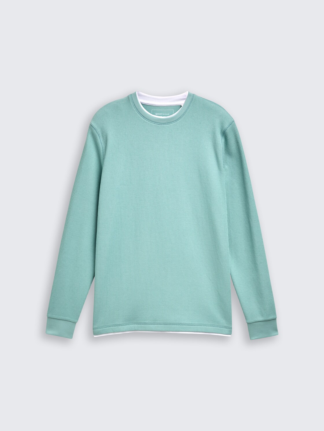 Langarmshirt im 2-in-1-Look - dusty horizon mint - Vorder-Produkt-Ansicht