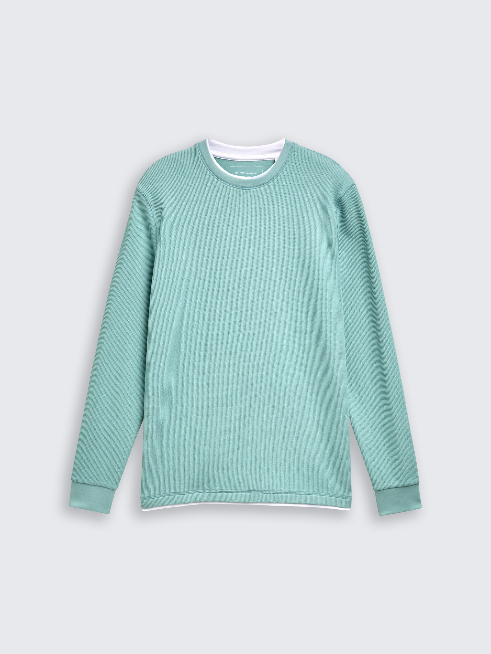 Langarmshirt im 2-in-1-Look - dusty horizon mint - Vorder-Produkt-Ansicht