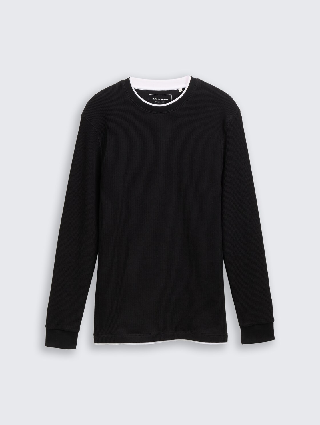 Langarmshirt im 2-in-1-Look - Black - Vorder-Produkt-Ansicht