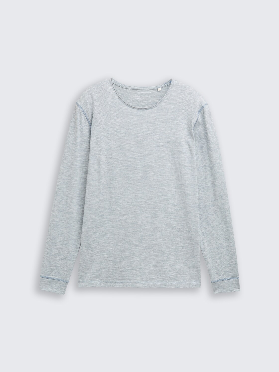 Langarmshirt in Melange-Optik - dusty denim blue - Vorder-Produkt-Ansicht