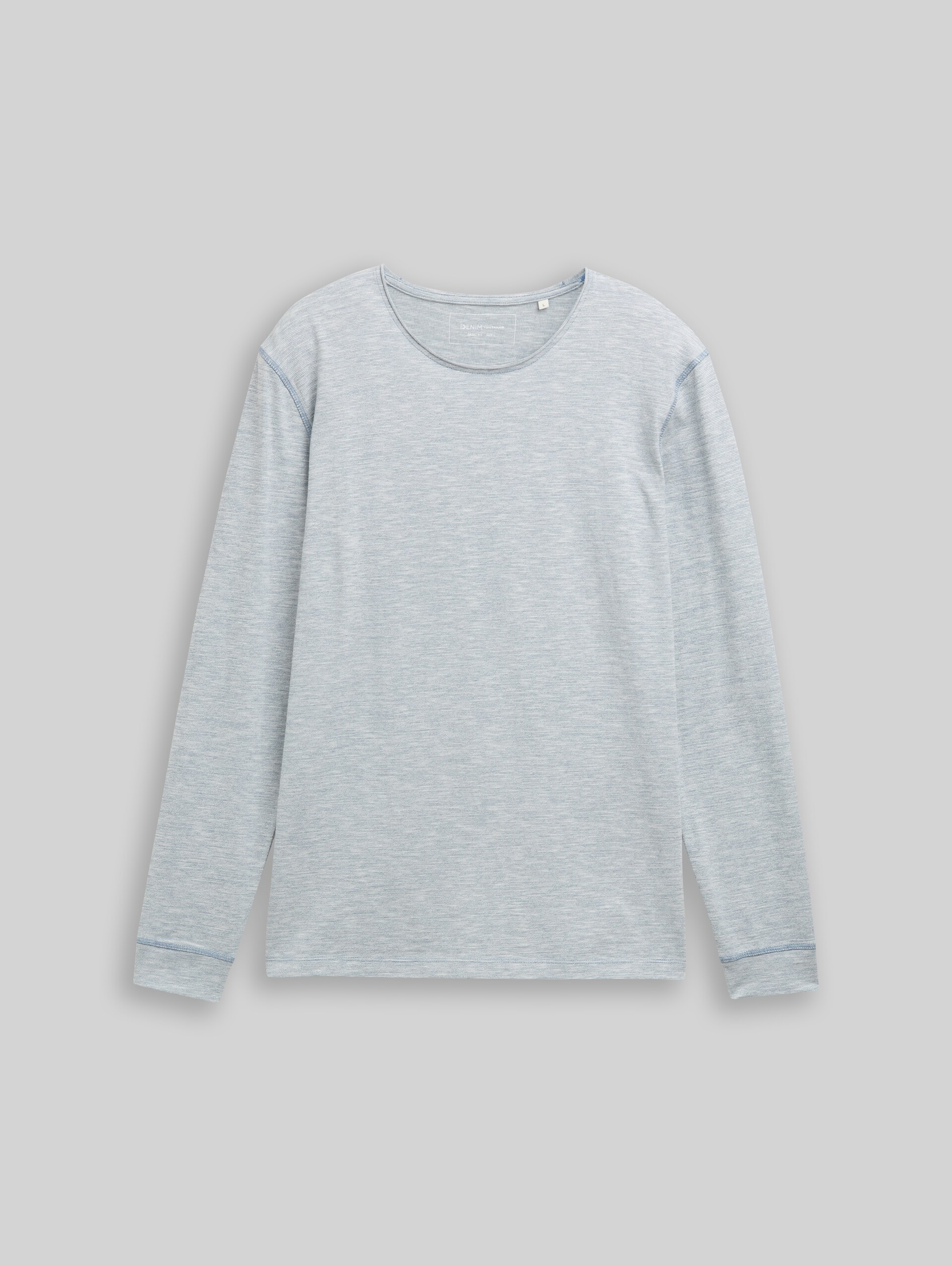 Long-sleeved shirt with blended look - dusty denim blue - Front product view