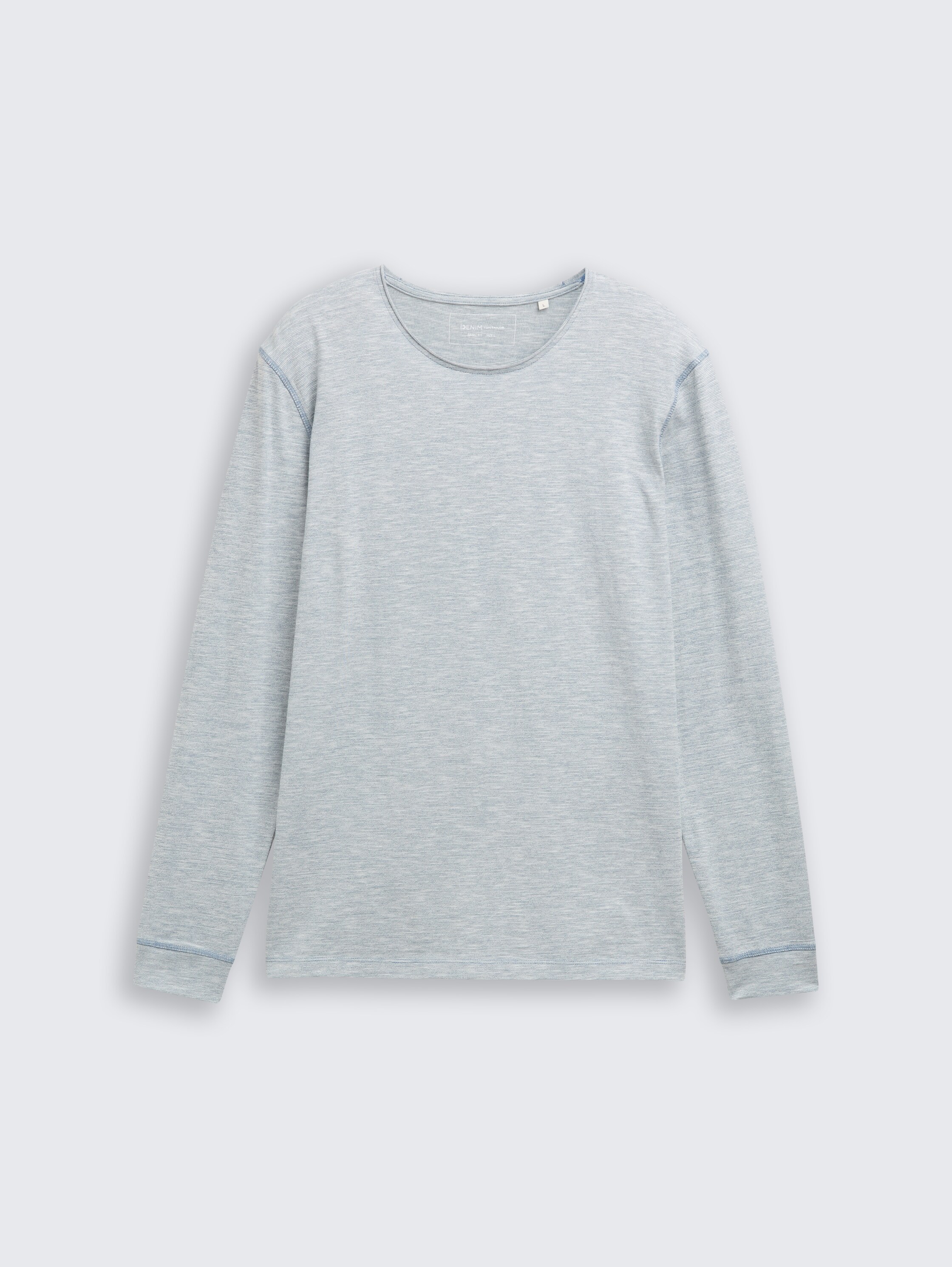 Shirt met lange mouwen in gemêleerde look - dusty_denim_blue - 