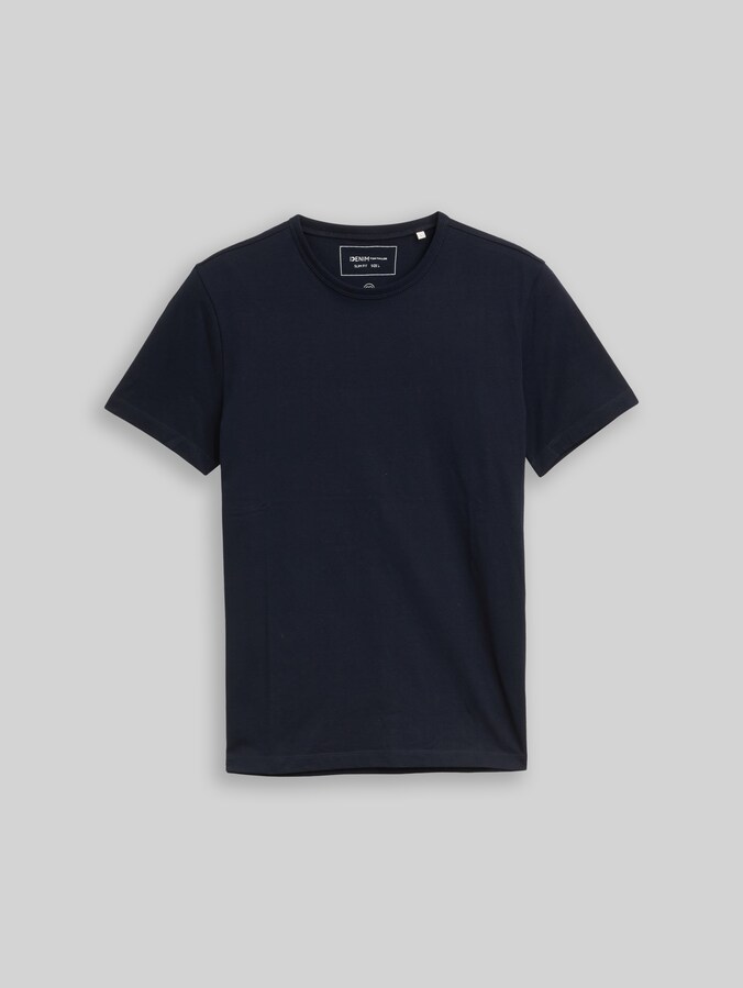 Slim Fit T-Shirt aus Baumwolle von Denim Male, sky captain blue