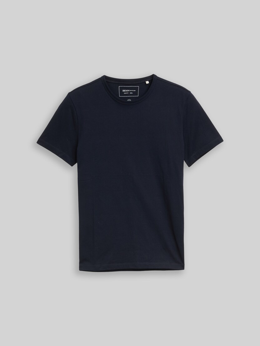 Slim Fit T-Shirt aus Baumwolle von Denim Male, sky captain blue