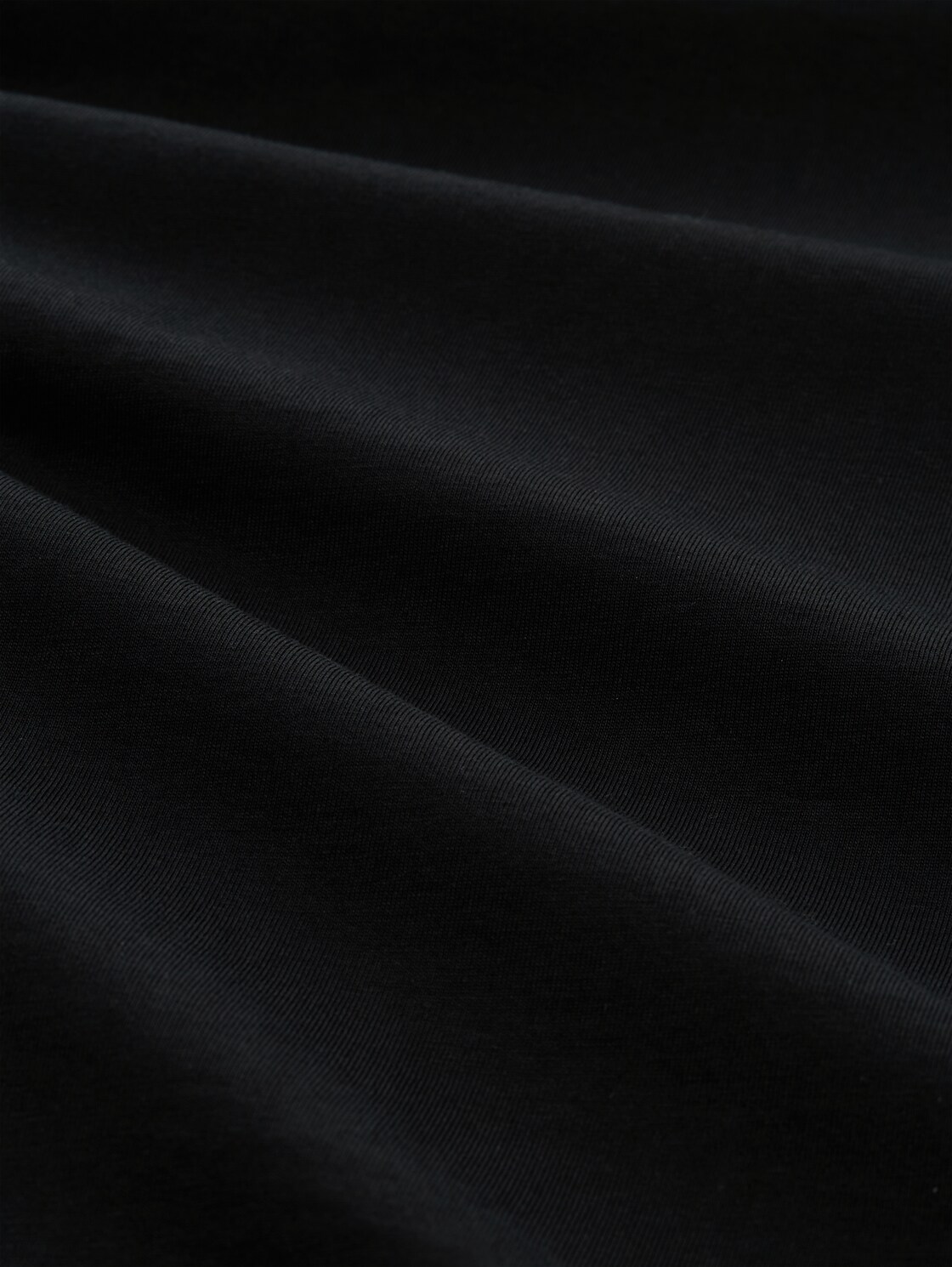 Slim Fit T-Shirt aus Baumwolle - Black - Material-Ansicht