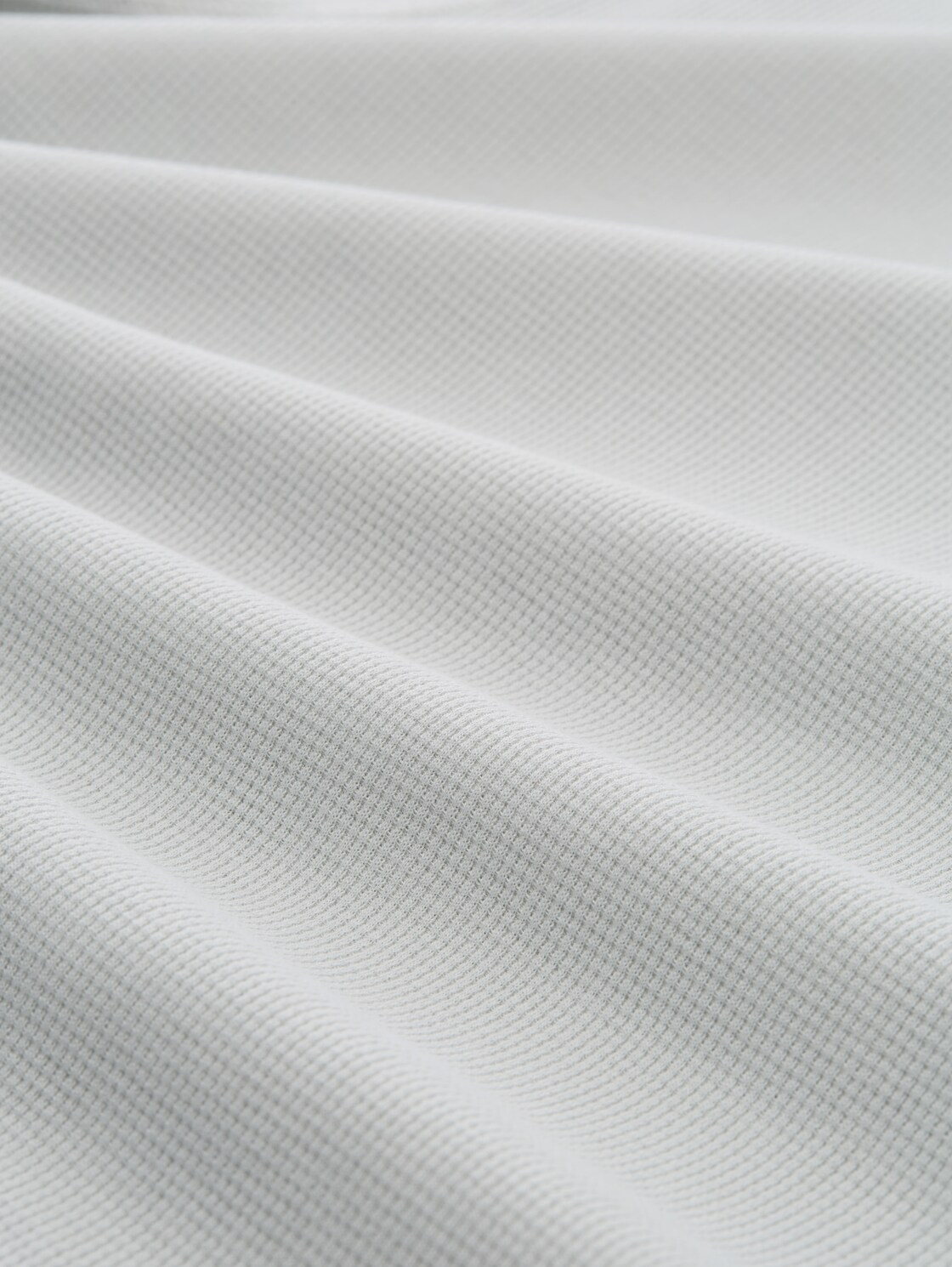 Langarmshirt mit Waffelstruktur - Chalk Grey - Material-Ansicht