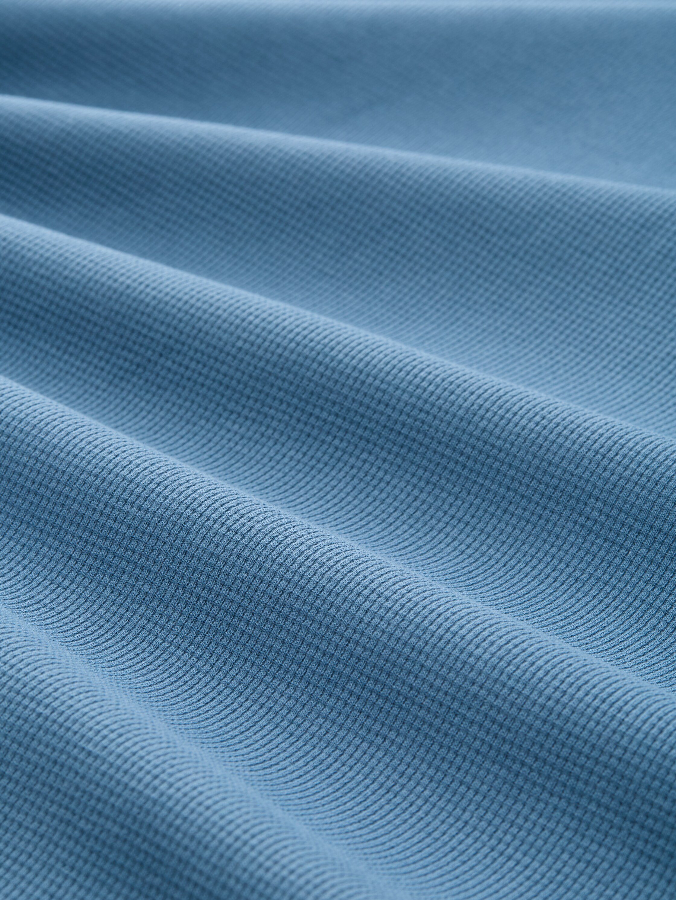 Shirt met lange mouwen en wafelstructuur - dusty_denim_blue - 