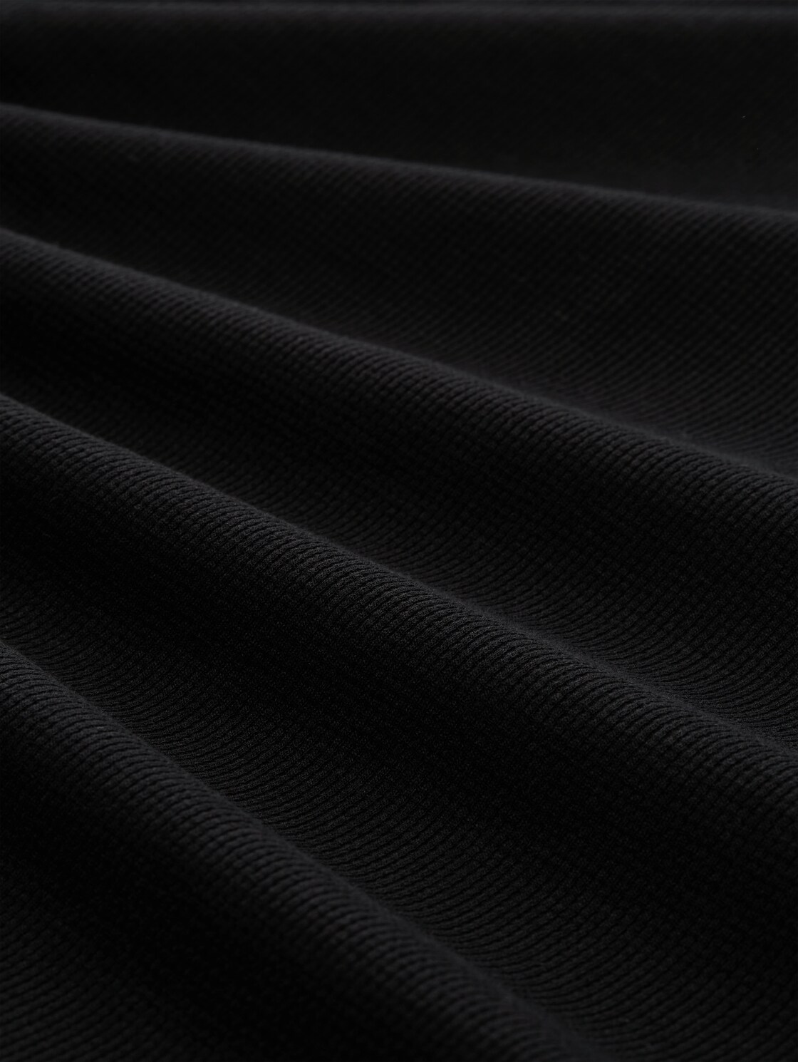 Langarmshirt mit Waffelstruktur - Black - Material-Ansicht