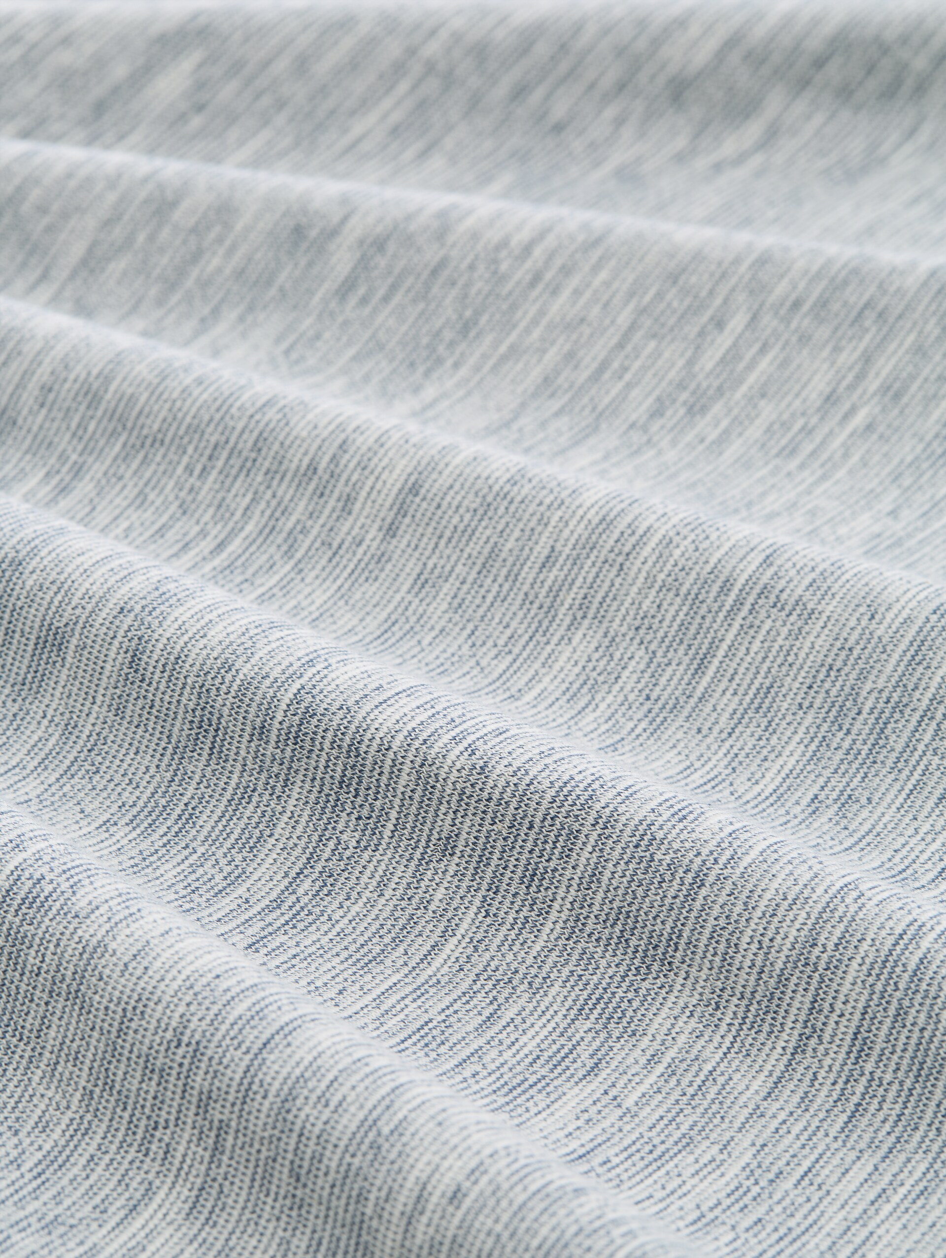 Henley long-sleeved shirt in a melange look - Ocean Night Blue - Material view