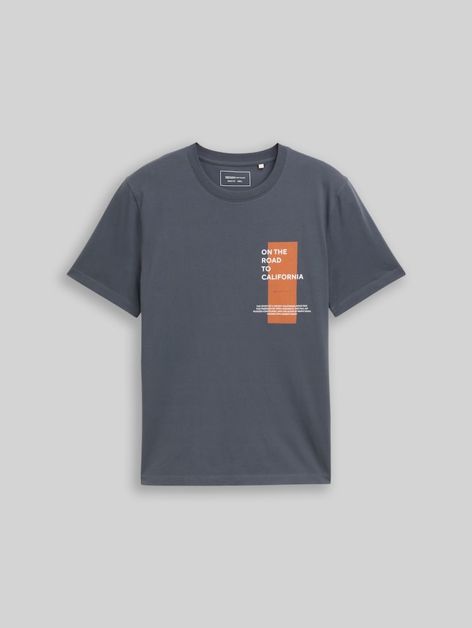 Printed T-shirt by Denim Male, urban medium grey