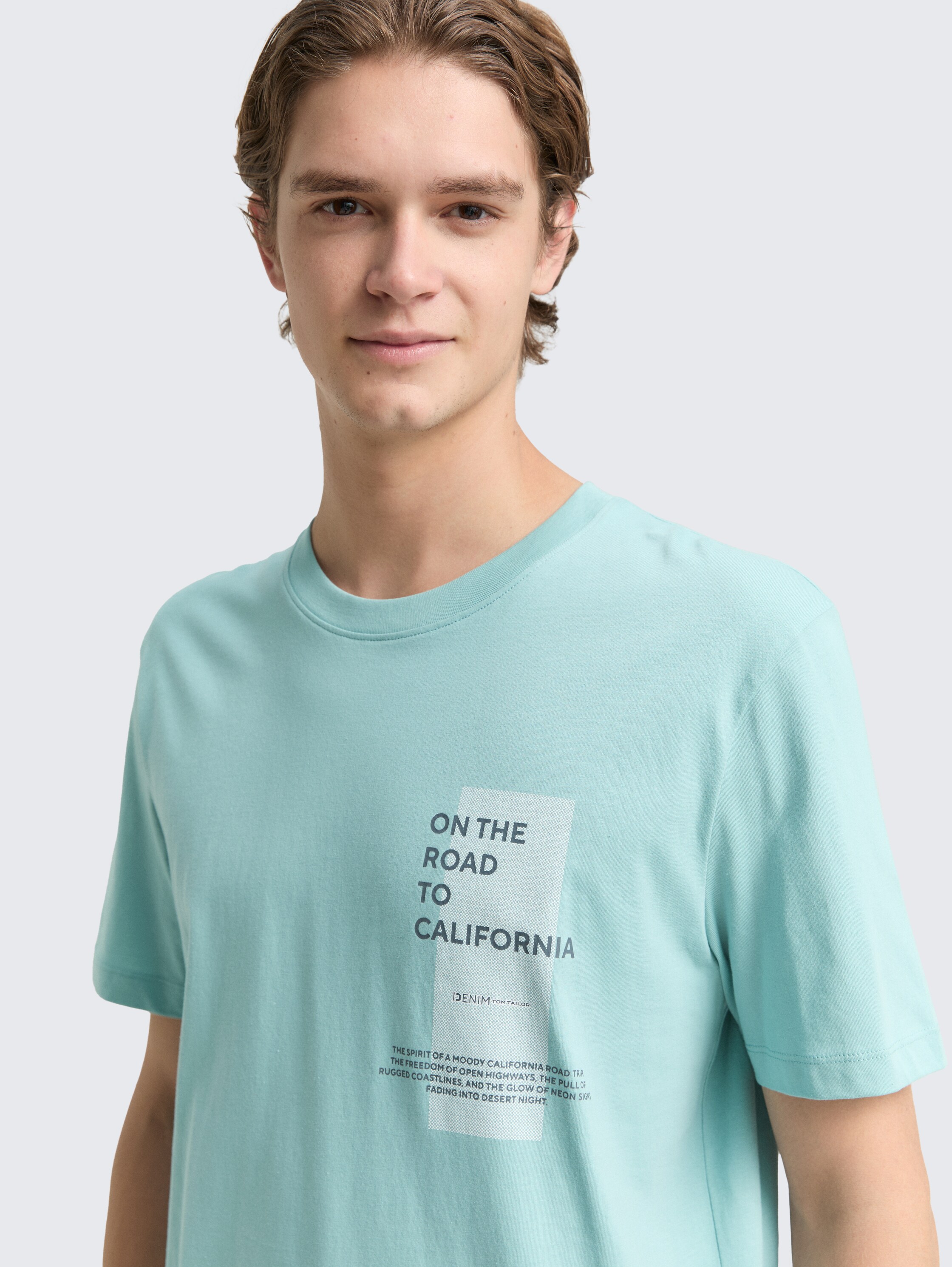 T-Shirt mit Print - dusty_horizon_mint - 