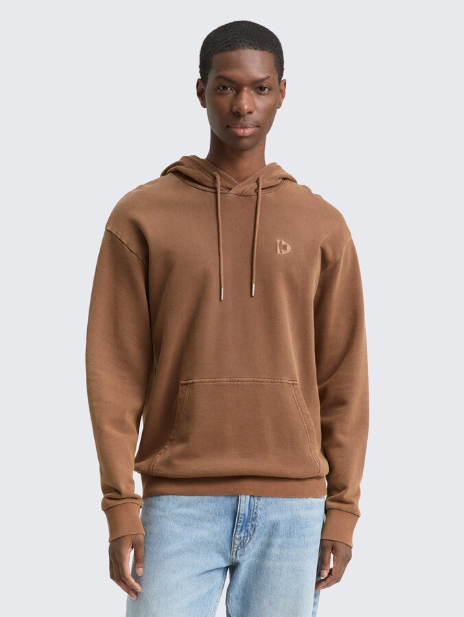 Overdyed hoodie sweatshirt by Denim Male, Golden Clay