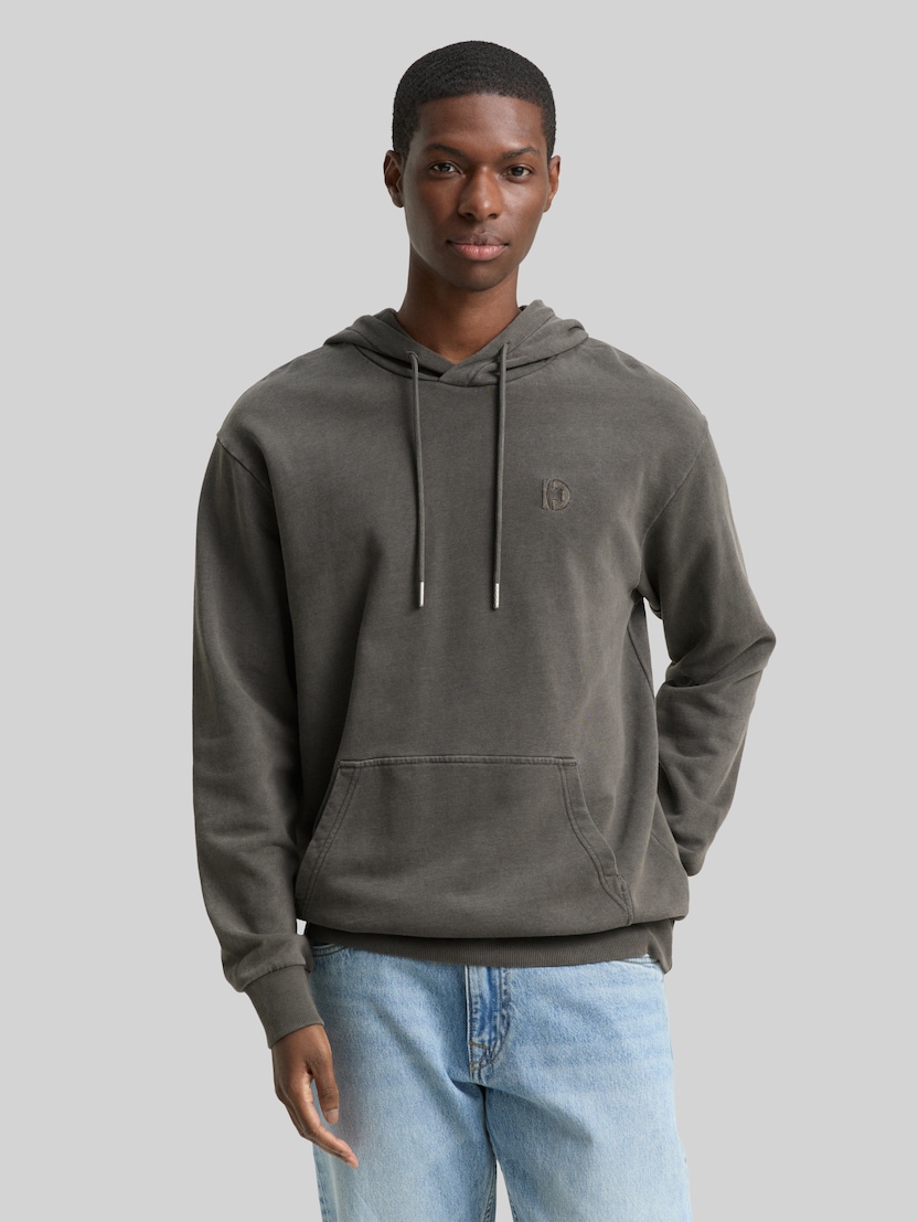 Overdyed Hoodie Sweatshirt von Denim Male, Black